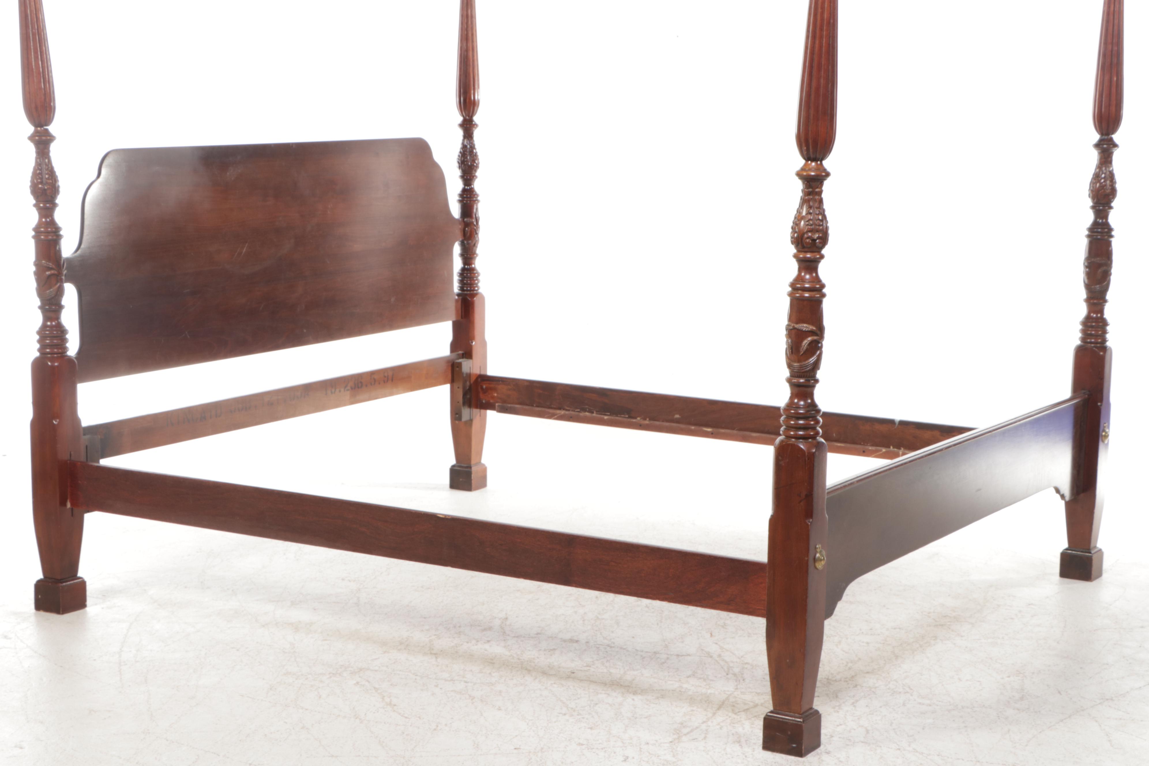 Kincaid Federal Style Mahogany King Size Four-Poster Bed Frame
