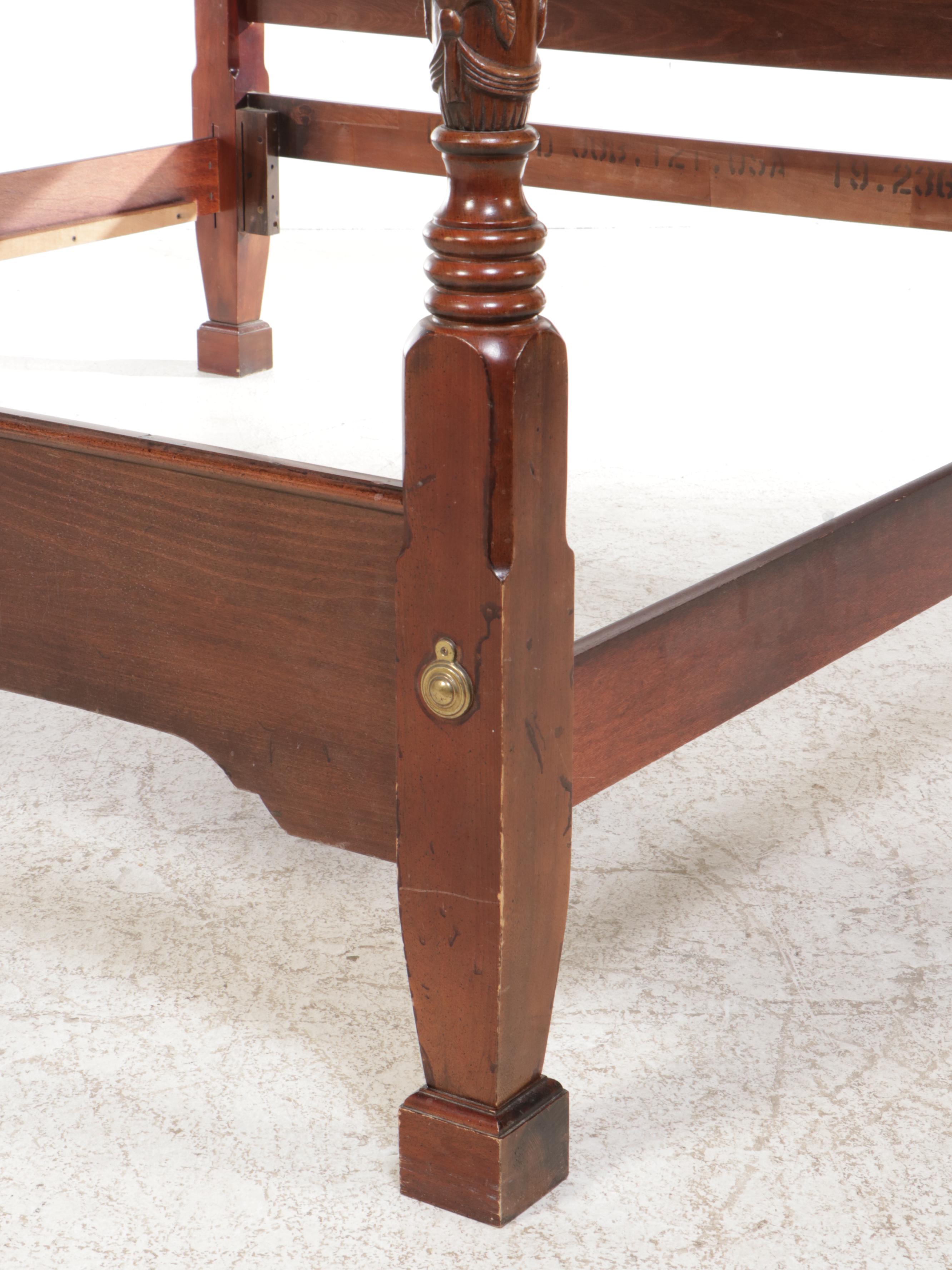 Kincaid Federal Style Mahogany King Size Four-Poster Bed Frame