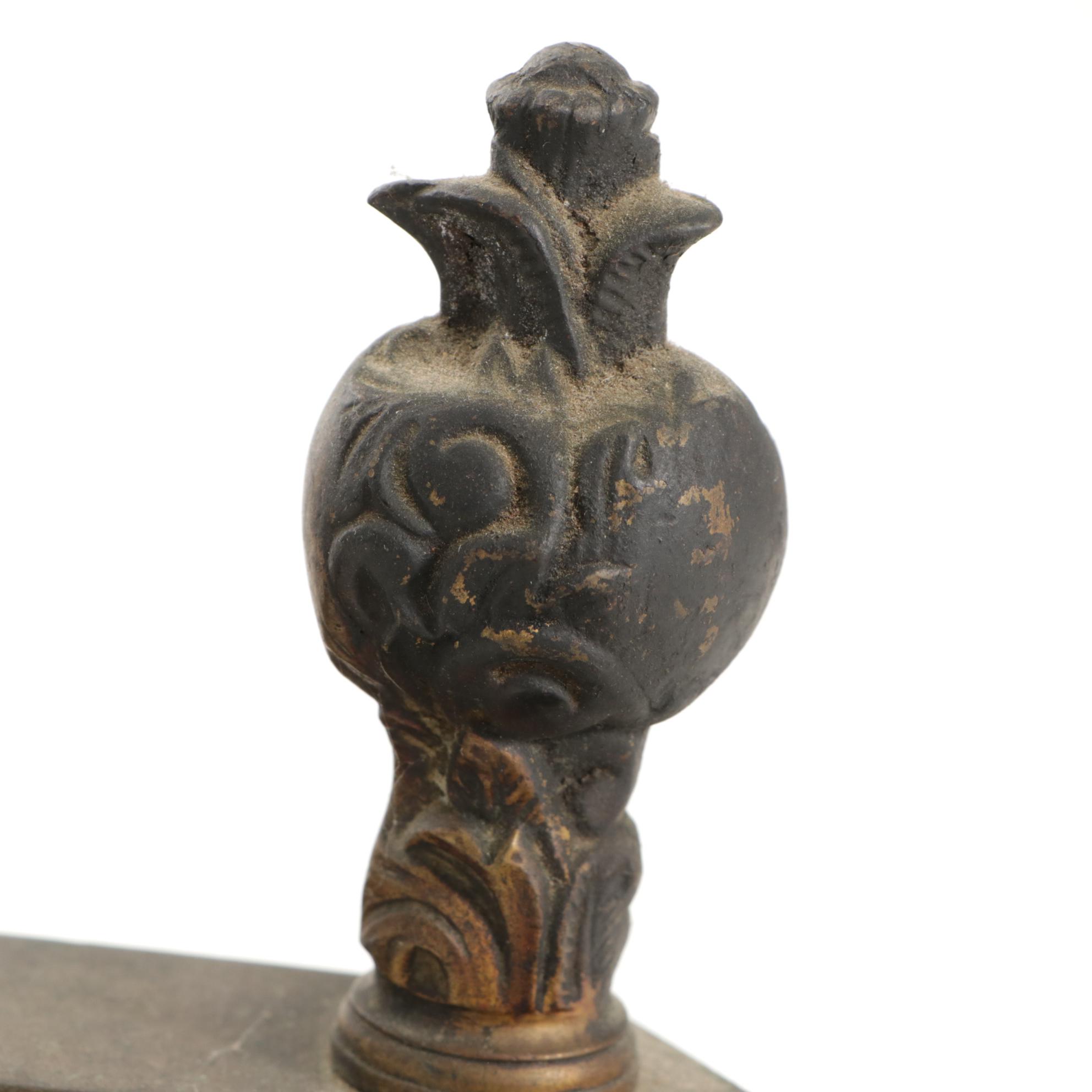 Bronze Dolphin Motif Andirons