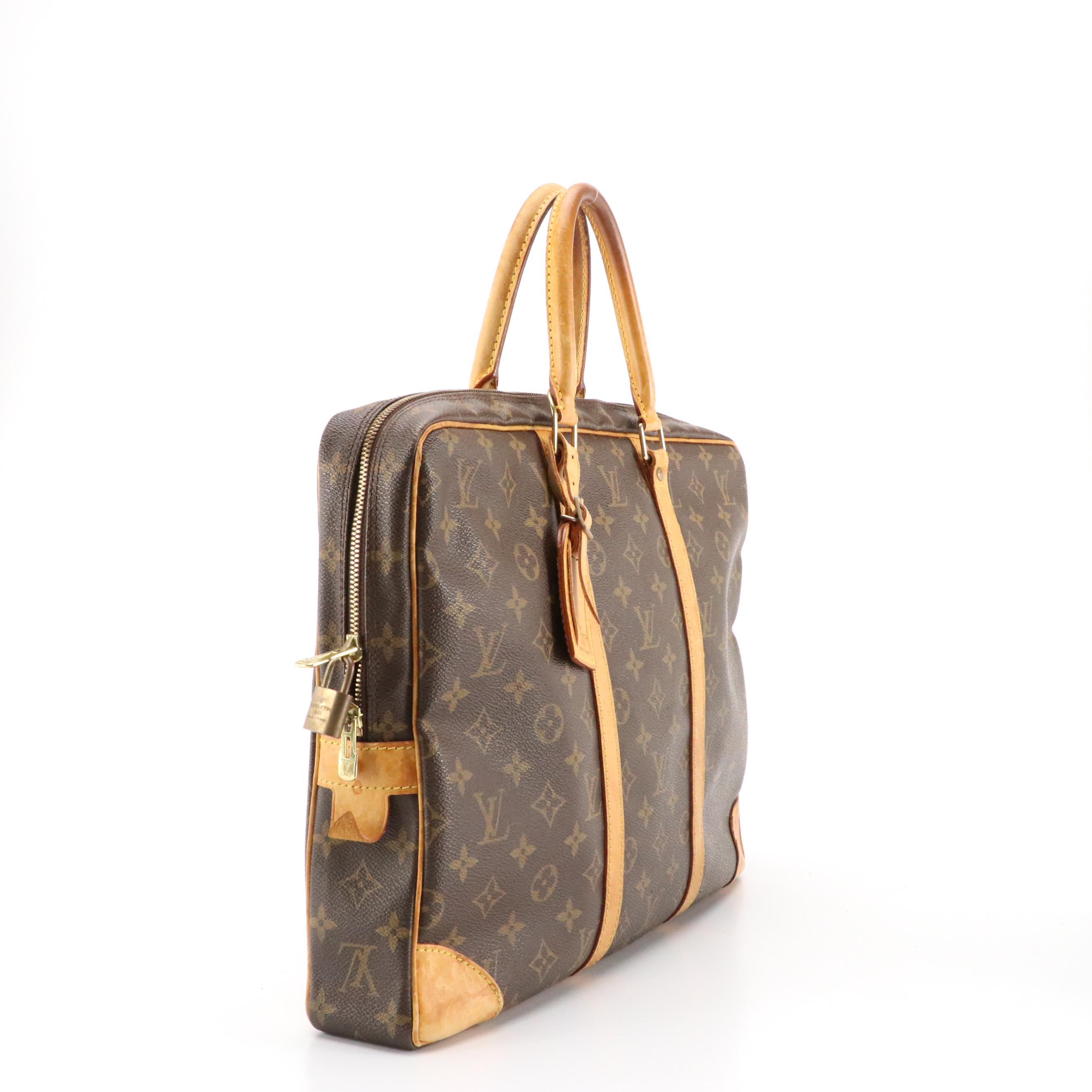 Louis Vuitton Porte-Documents Voyage Briefcase in Monogram Canvas and Leather