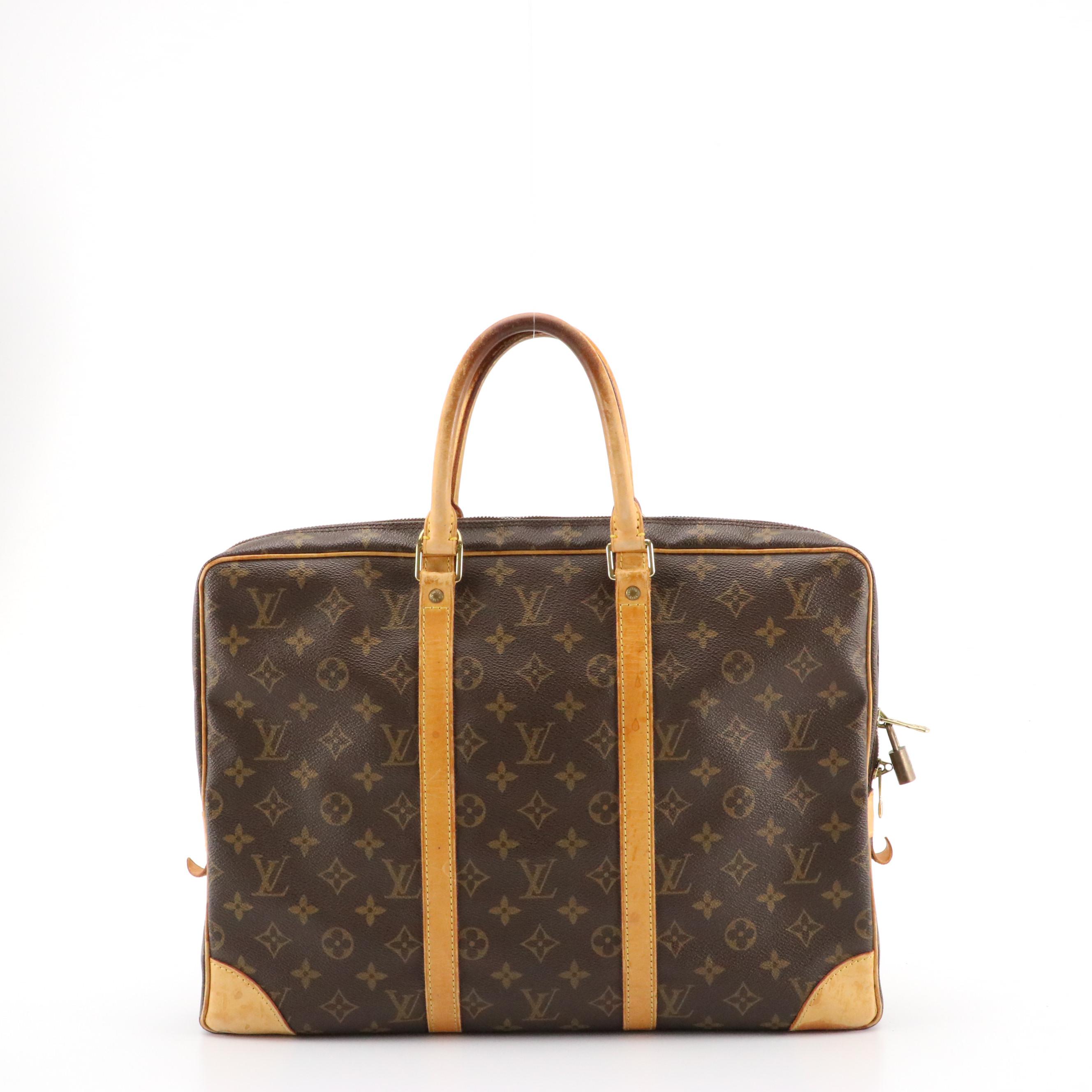 Louis Vuitton Porte-Documents Voyage Briefcase in Monogram Canvas and Leather