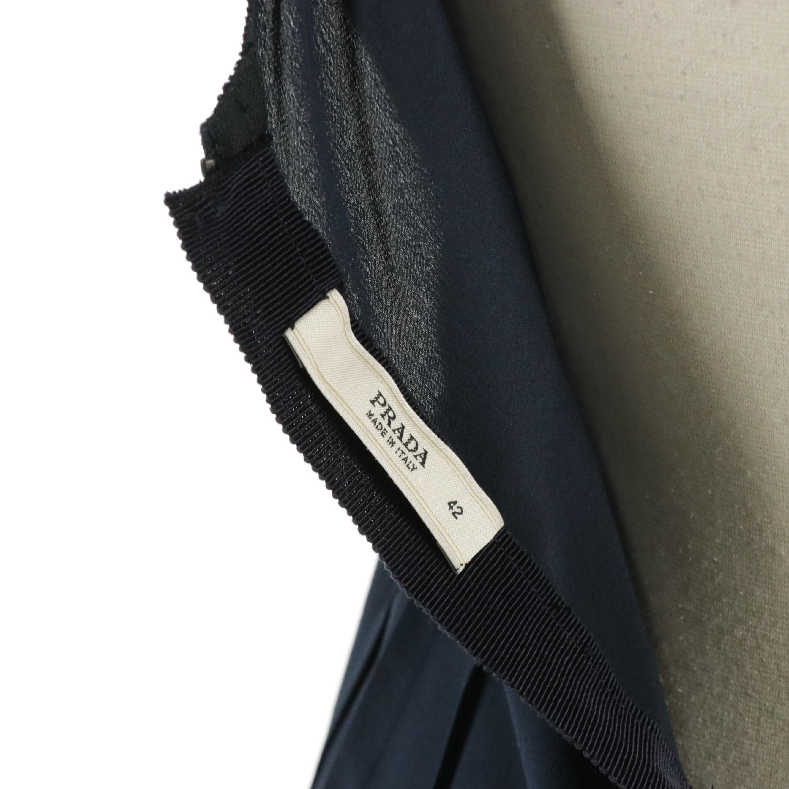 Prada Ruffled Cotton Blend Button-Up Shirt with Silk Trim & Silk Sleeveless Top