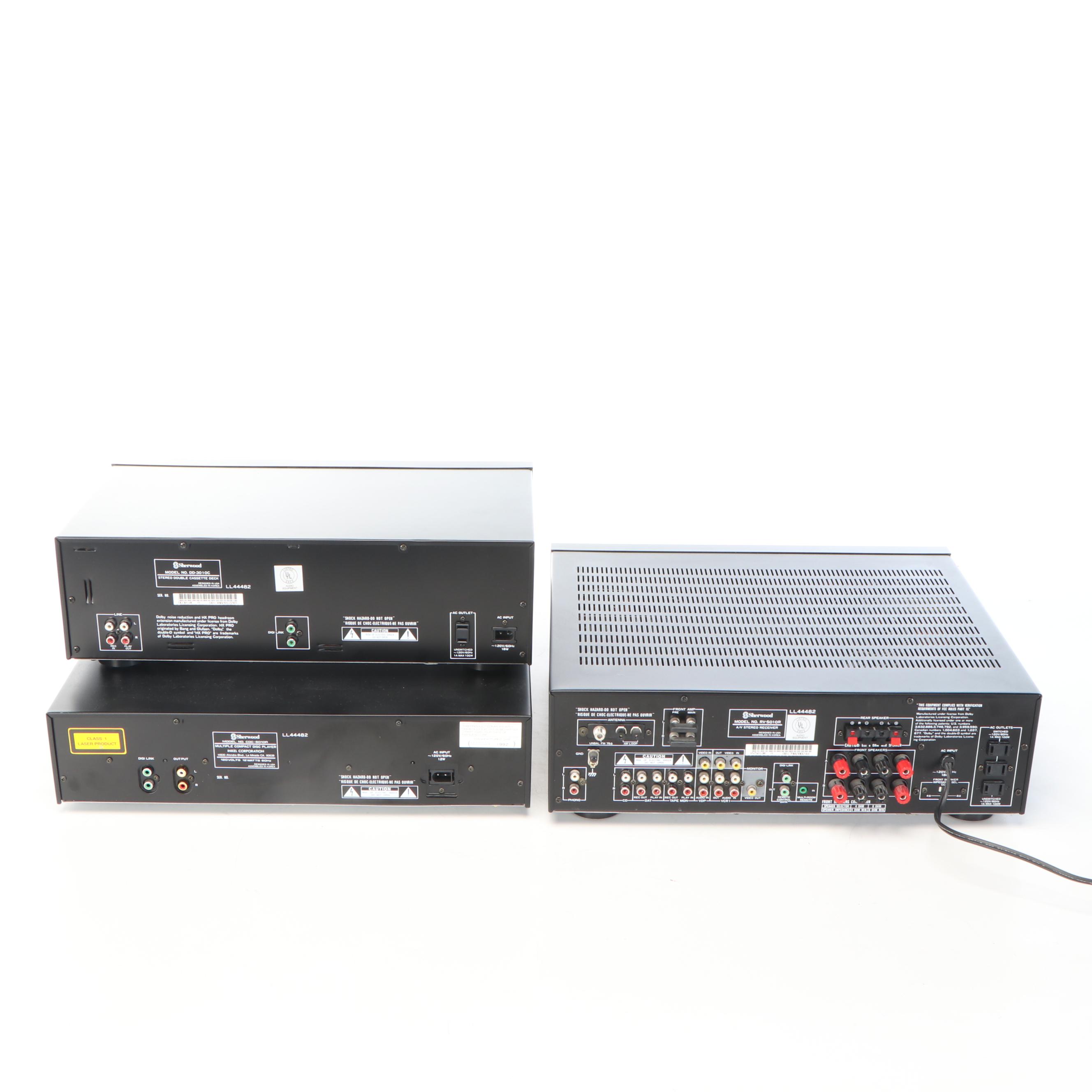 Sherwood Digi-Line II Double Cassette Deck, Multi CD Player, and Stereo Receiver