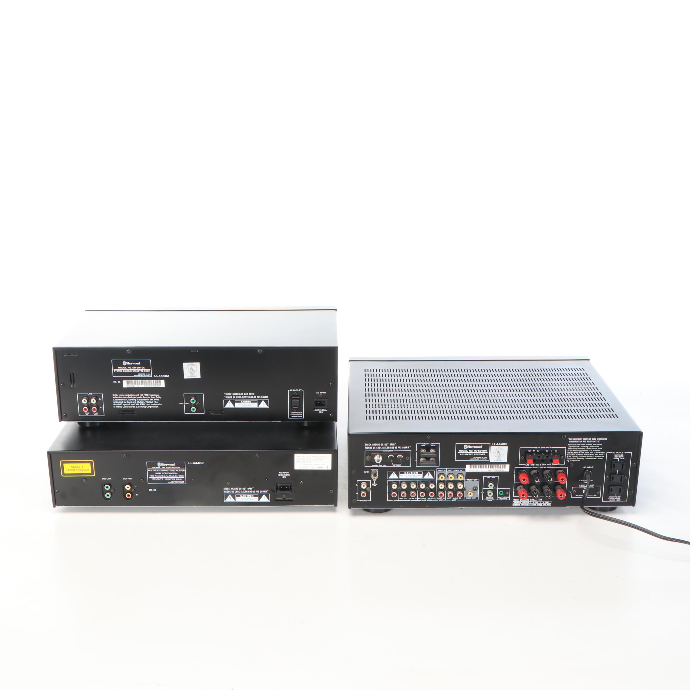 Sherwood Digi-Line II Double Cassette Deck, Multi CD Player, and Stereo Receiver