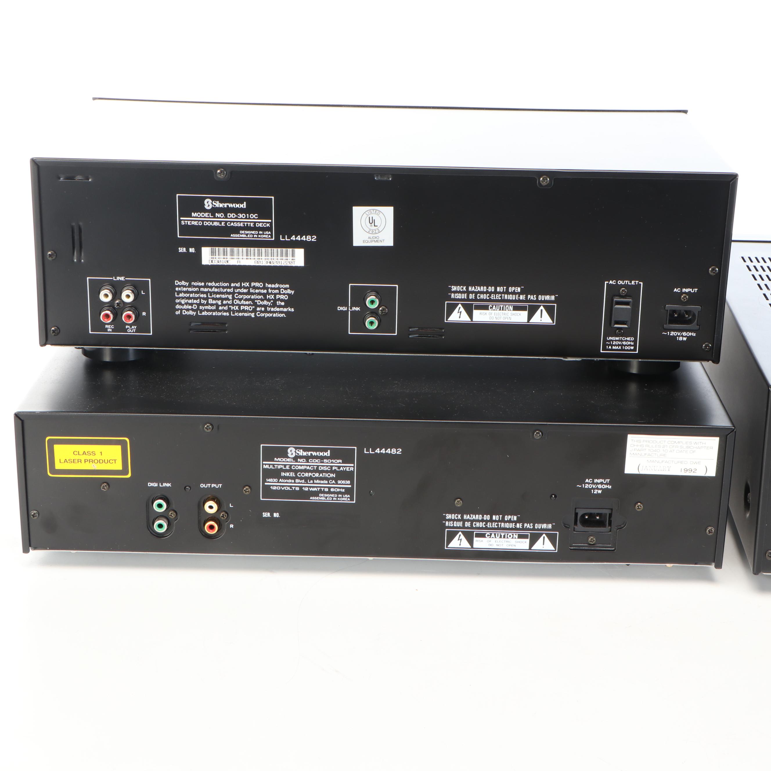 Sherwood Digi-Line II Double Cassette Deck, Multi CD Player, and Stereo Receiver