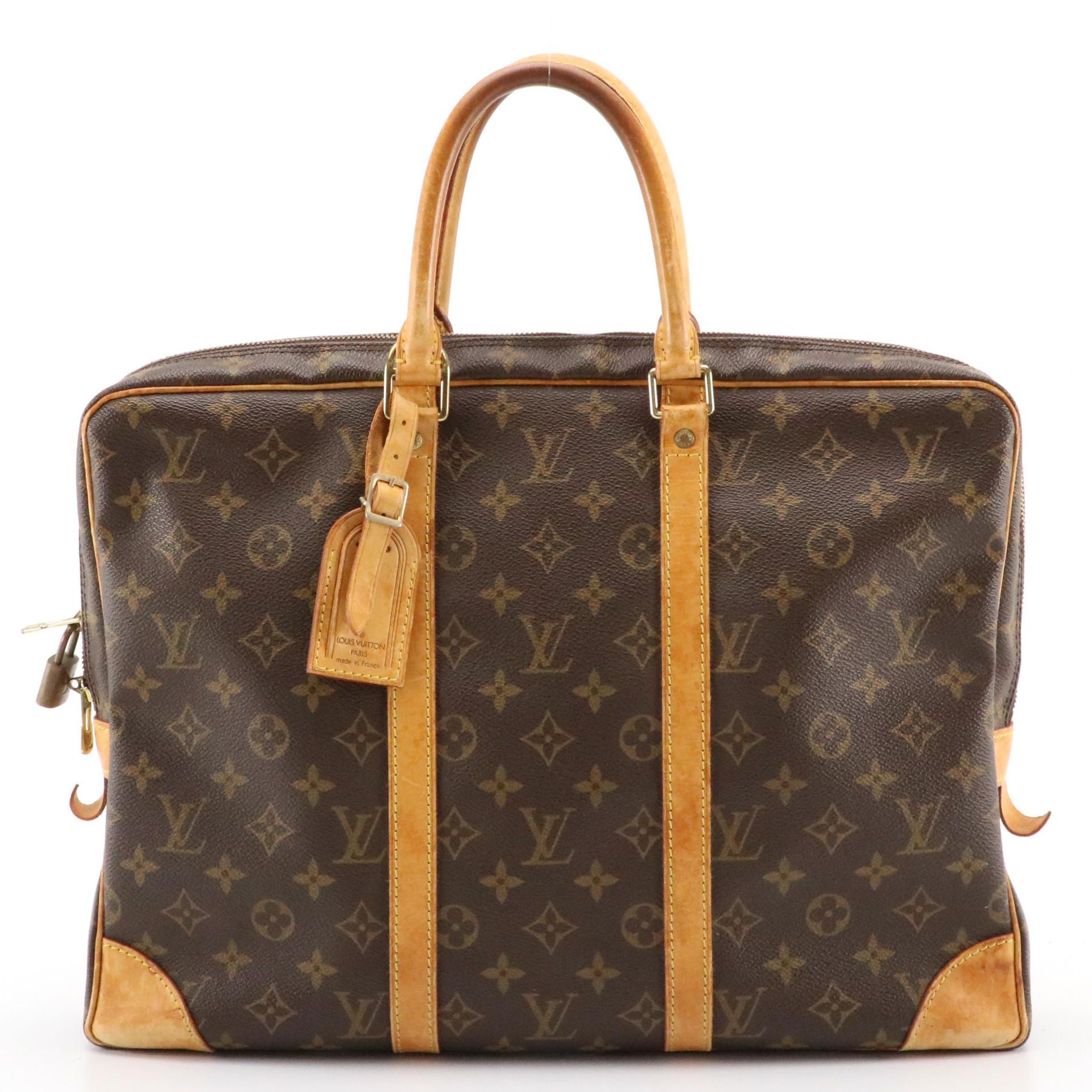 Louis Vuitton Porte-Documents Voyage Briefcase in Monogram Canvas and Leather