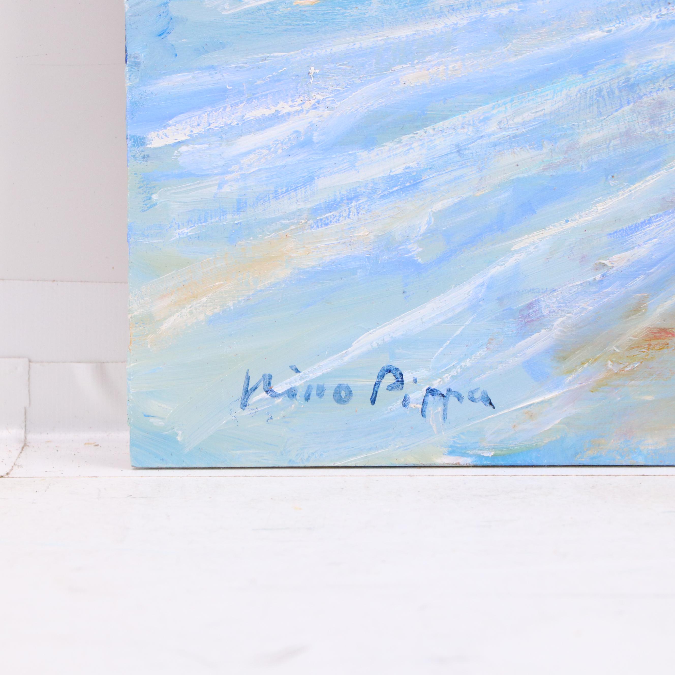 Nino Pippa Seascape Oil Painting "The Kite," 2022