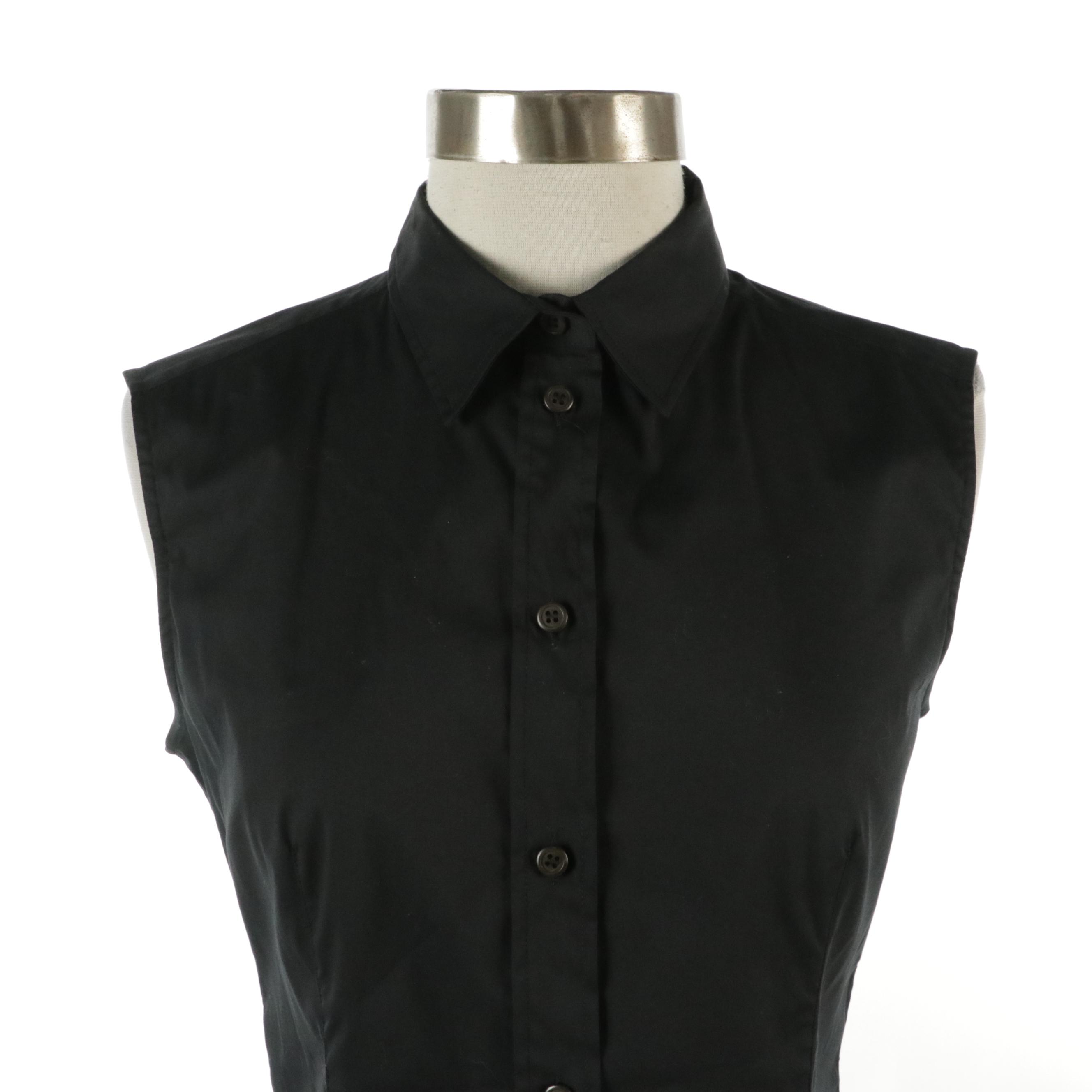 Prada White Button-Front Jacket and Sleeveless Button-Down Top