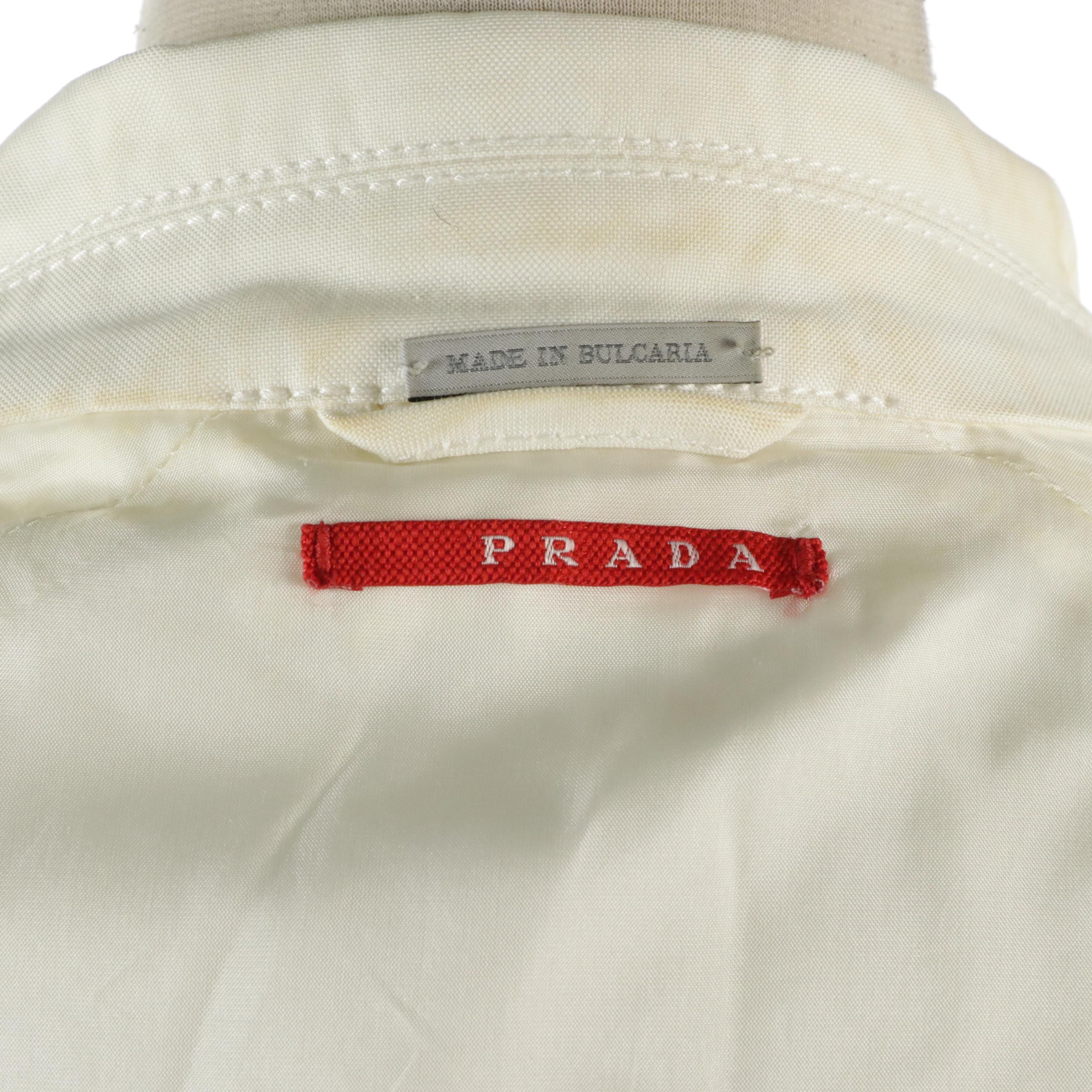 Prada White Button-Front Jacket and Sleeveless Button-Down Top
