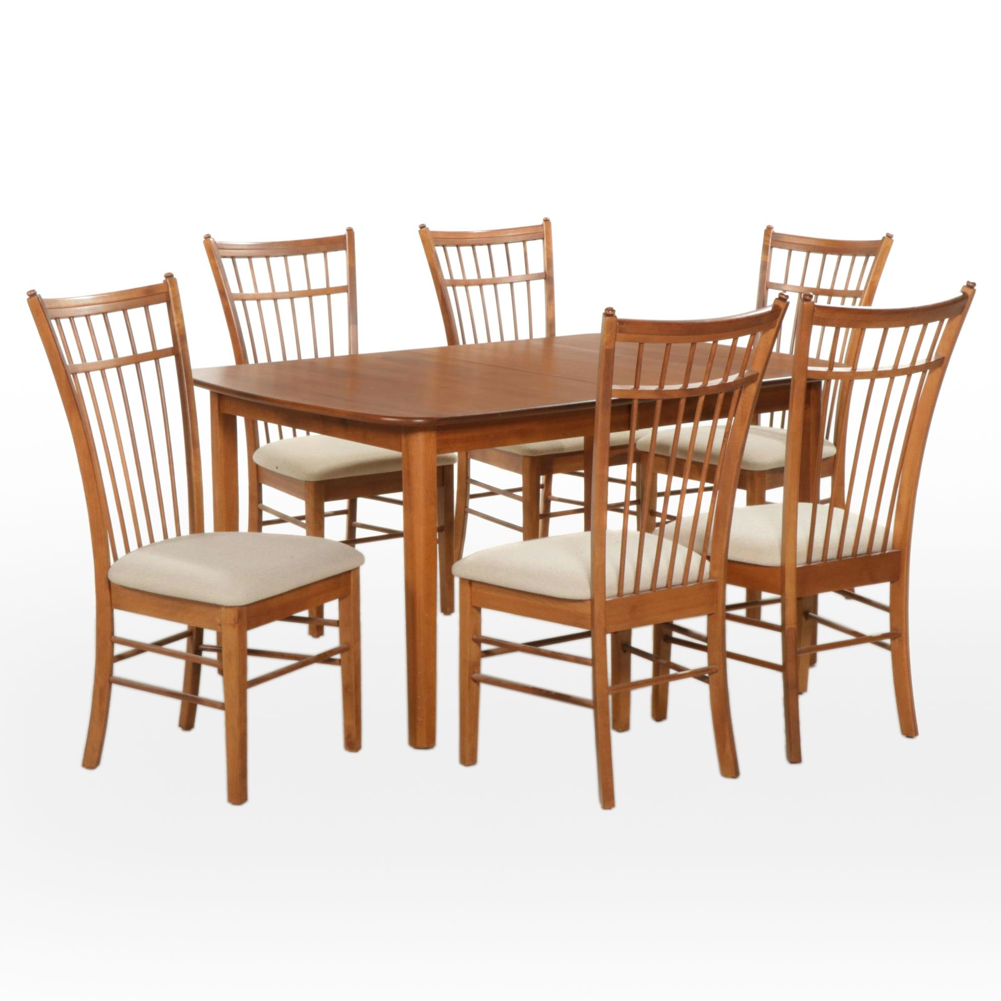 Bédard Maple Dining Table with Six Shermag Nadeau Chairs