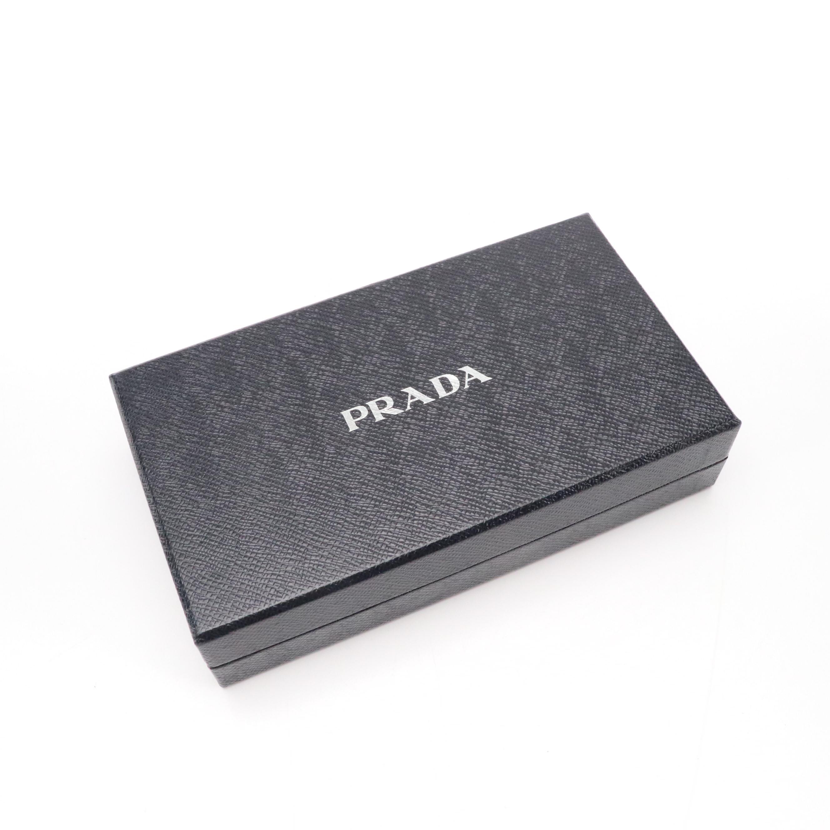 Prada Long Wallet in Saffino Leather with Box