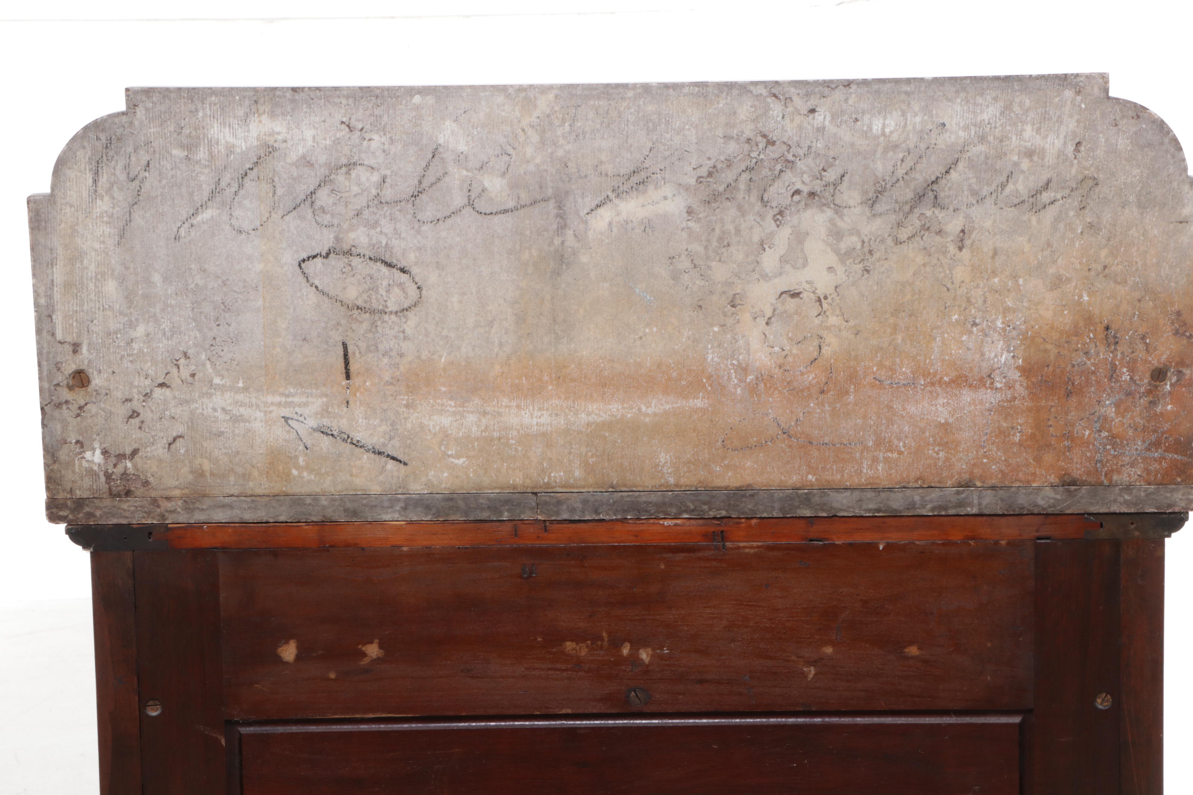 Victorian Marble Top Mahogany Dry Sink, Late 19th/Early 20th Century