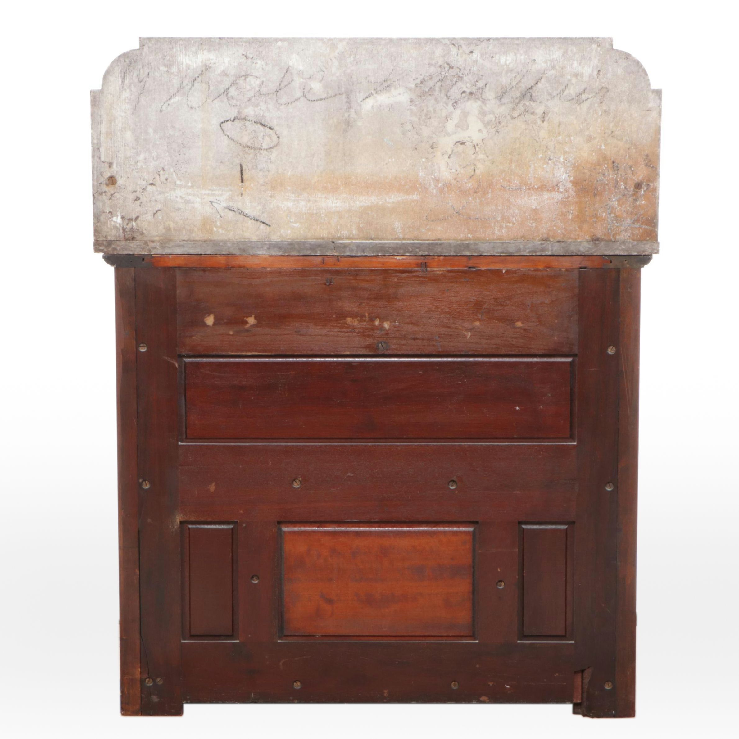 Victorian Marble Top Mahogany Dry Sink, Late 19th/Early 20th Century