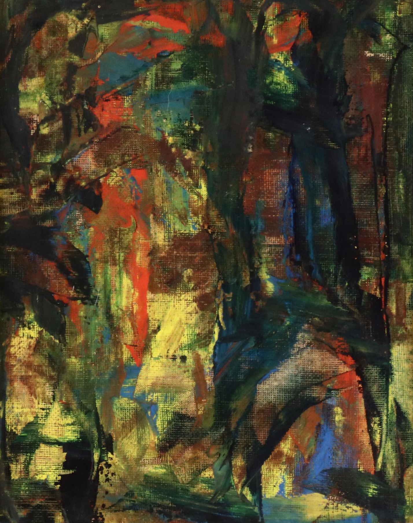 Abstract Expressionist Oil Painting, Mid–Late 20th Century