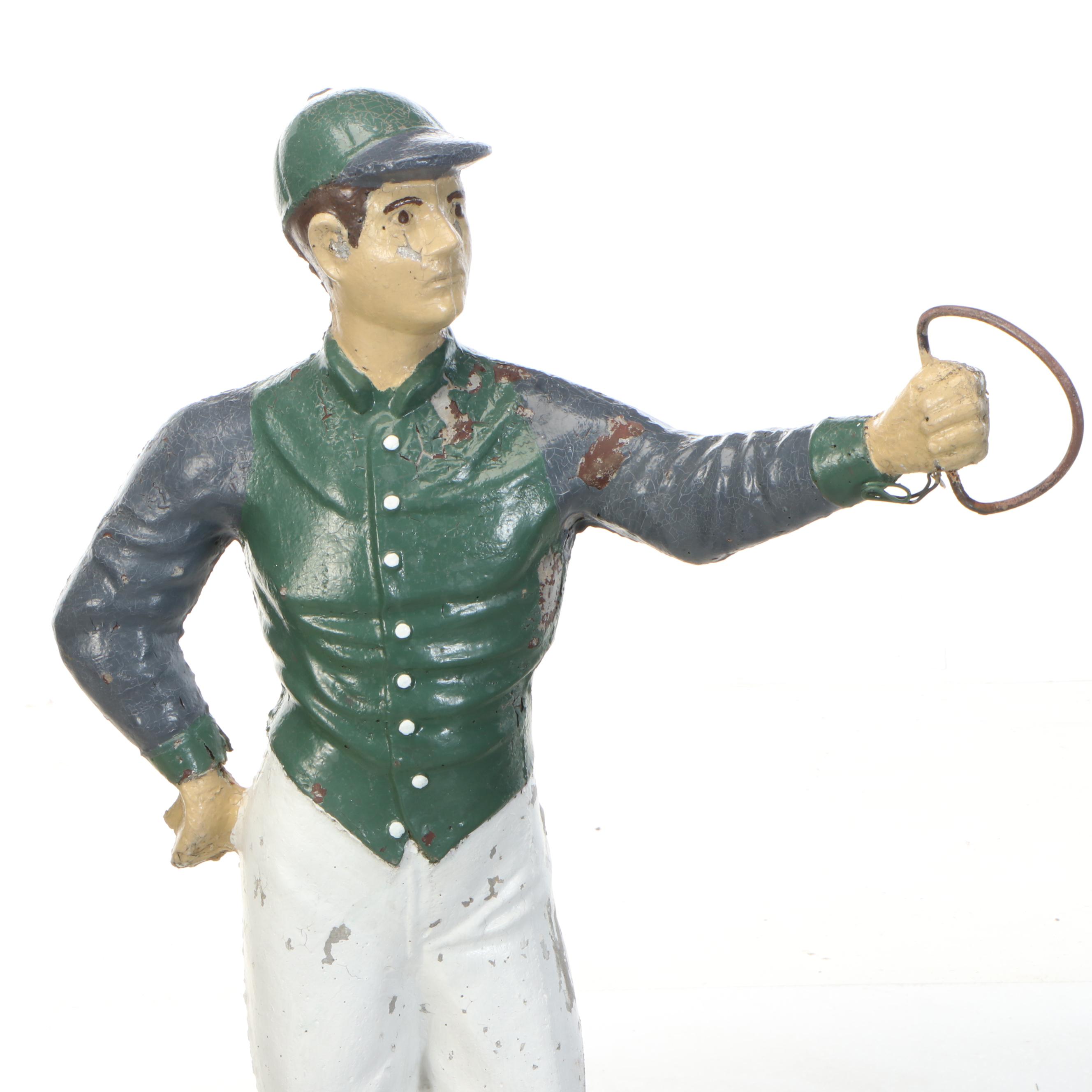 Painted Cast Concrete Lawn Jockey