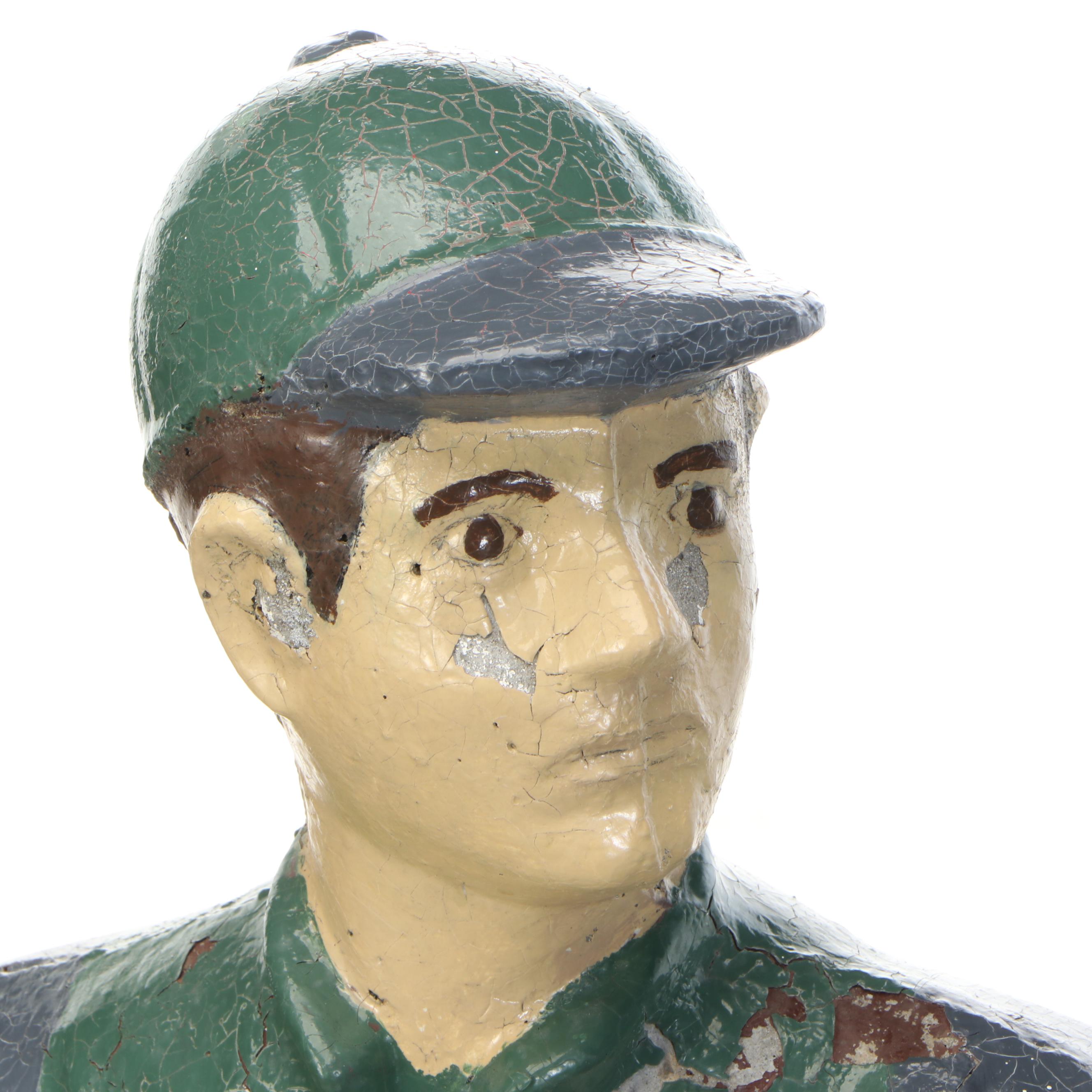 Painted Cast Concrete Lawn Jockey