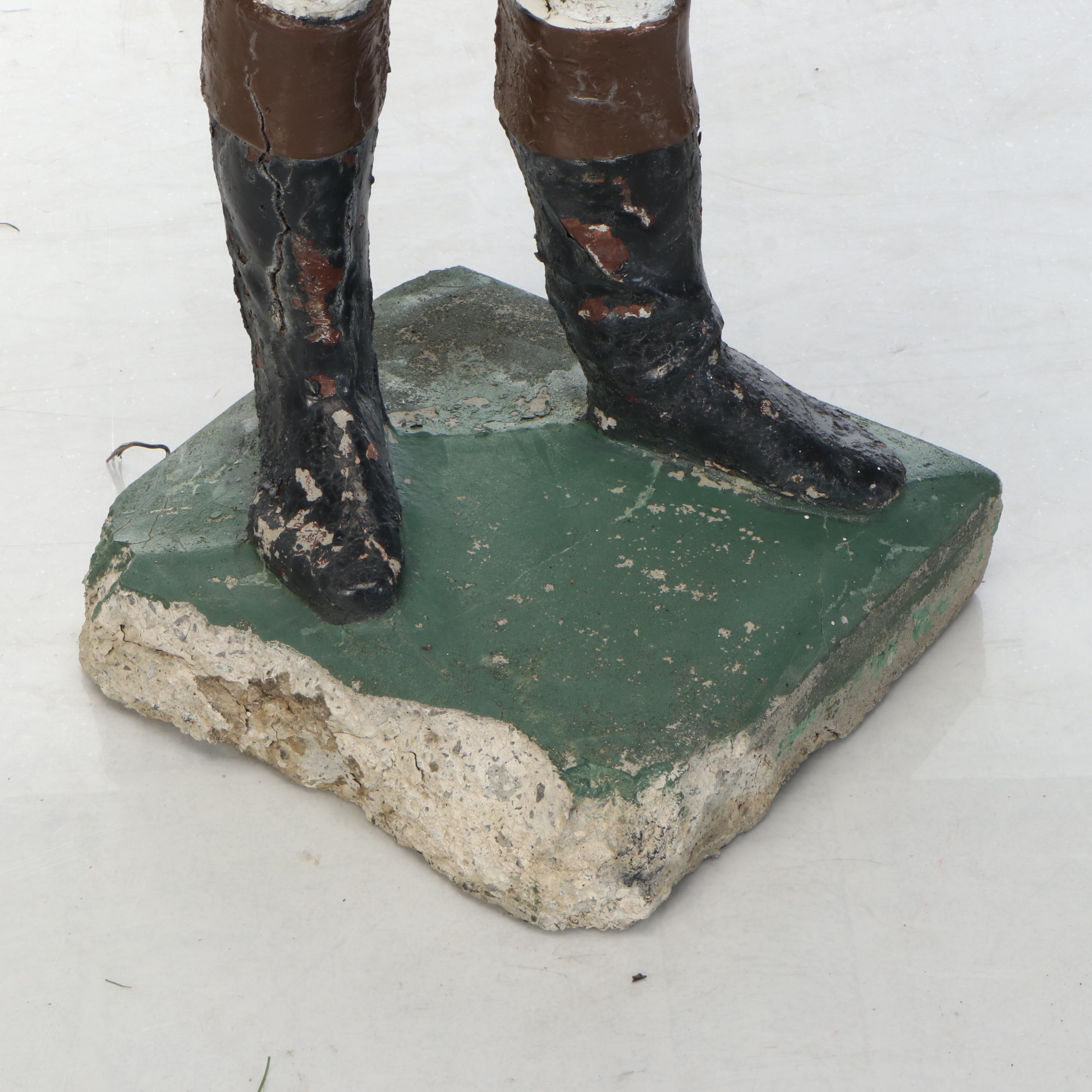 Painted Cast Concrete Lawn Jockey