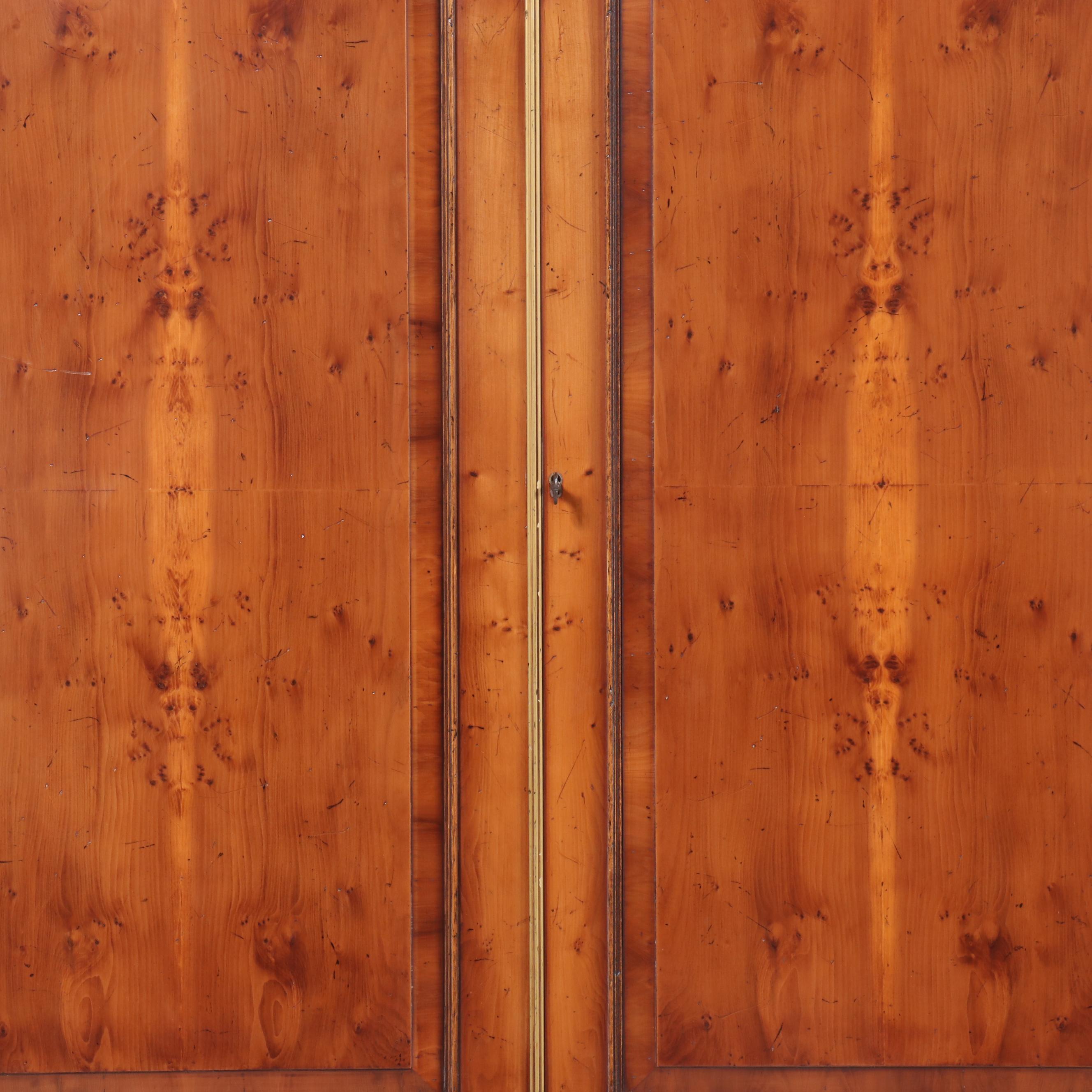 George II Style Yew and Mahogany Media Armoire, Late 20th Century
