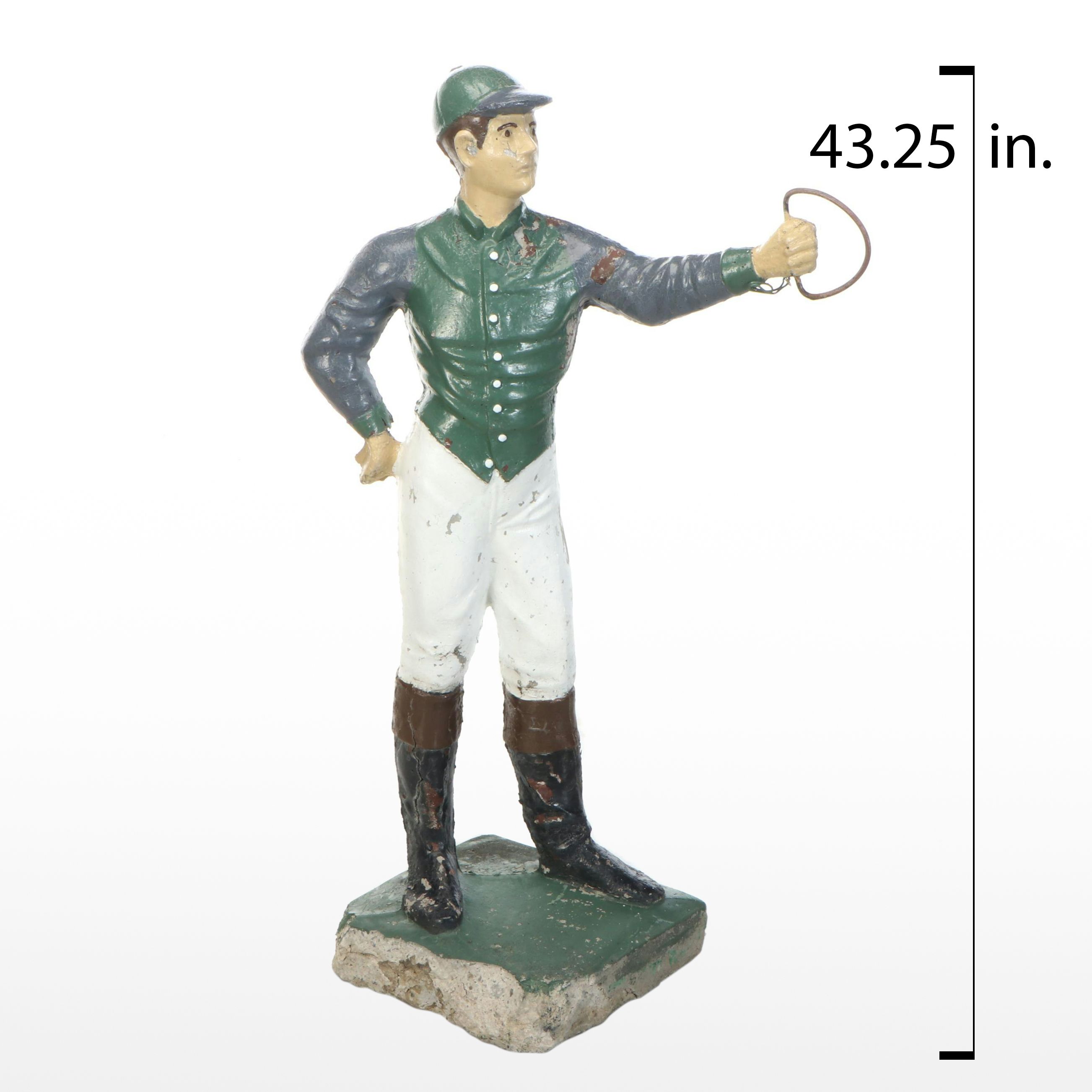 Painted Cast Concrete Lawn Jockey