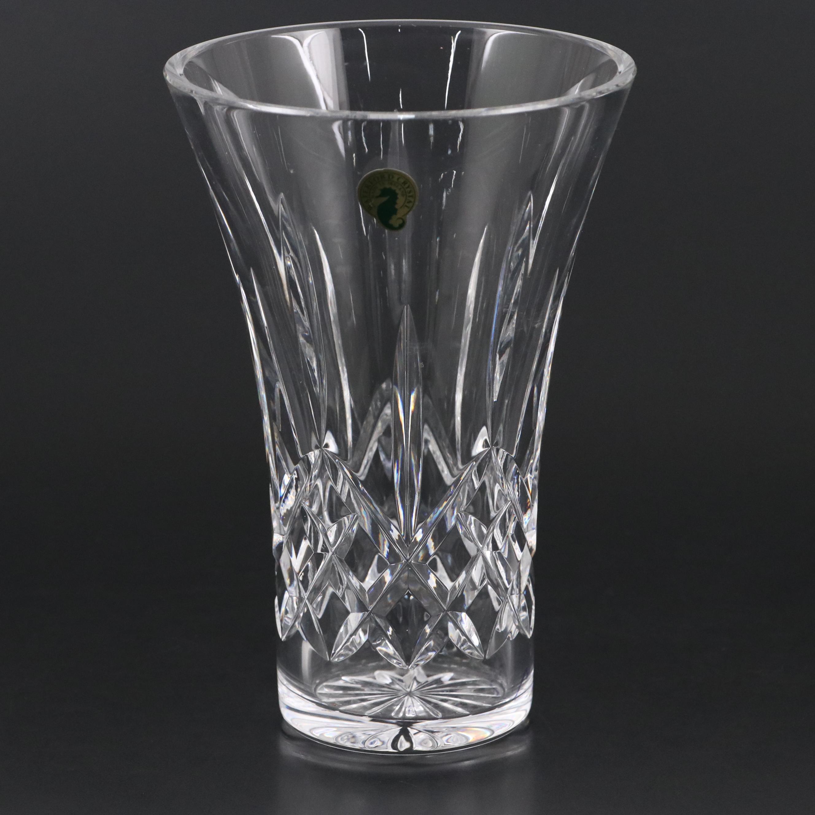 Waterford Crystal "Lismore" Vase with Marquis by Waterford "Brookside" Tankards