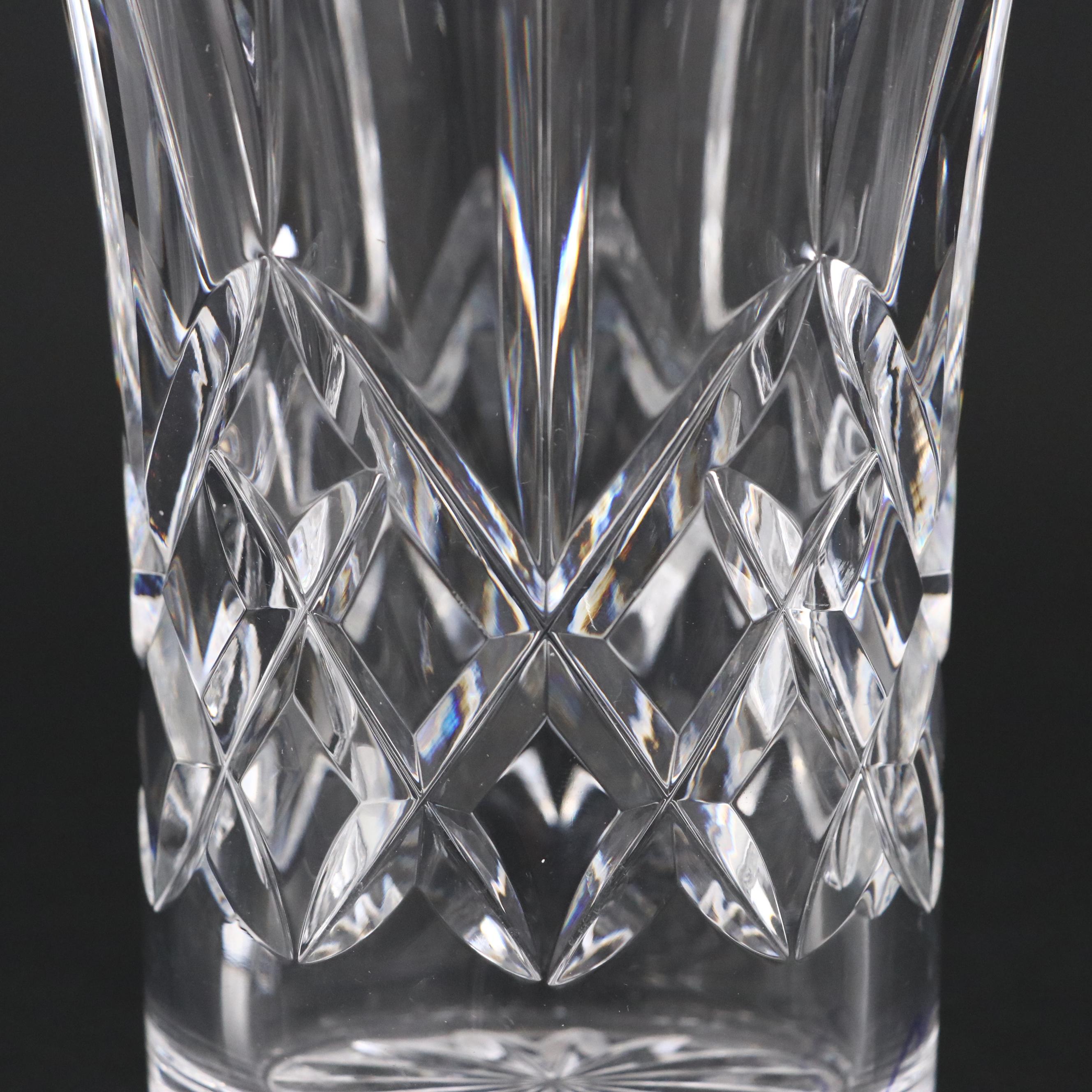 Waterford Crystal "Lismore" Vase with Marquis by Waterford "Brookside" Tankards