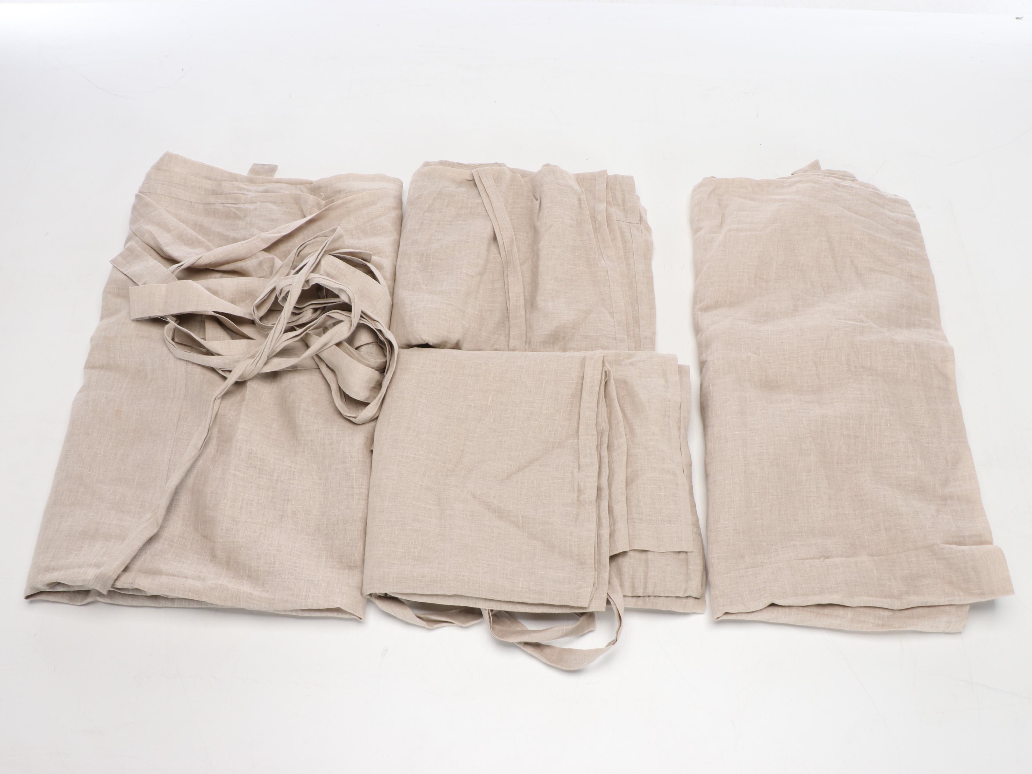 Pottery Barn Linen Seat Covers, Embroidered Rug, and Other Décor