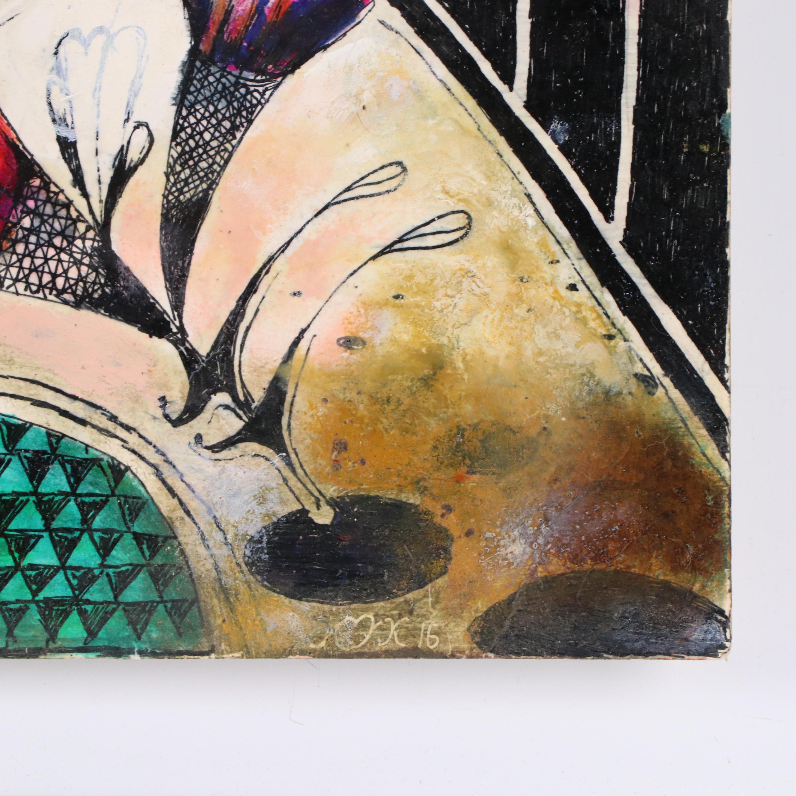 Nikolay "Kuk" Manuylov Surrealist Figural Mixed Media Illustration, 2016