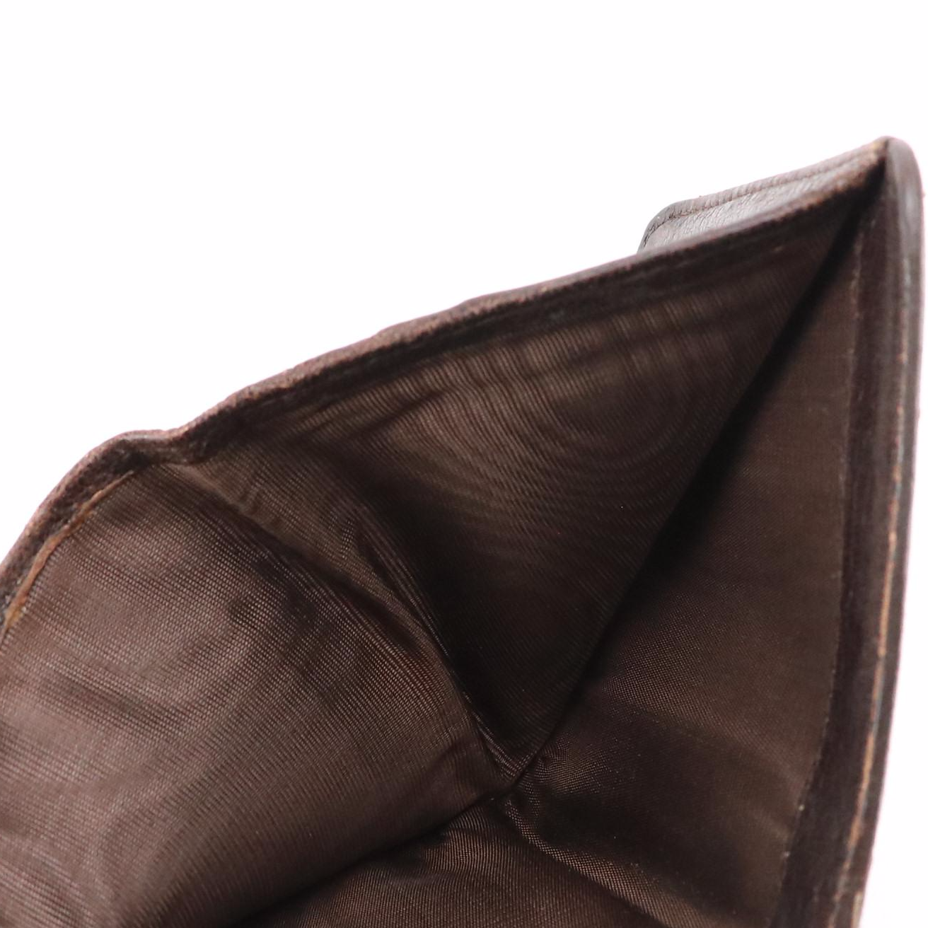 Prada Brown Leather Compact Zip-Around Wallet with Box