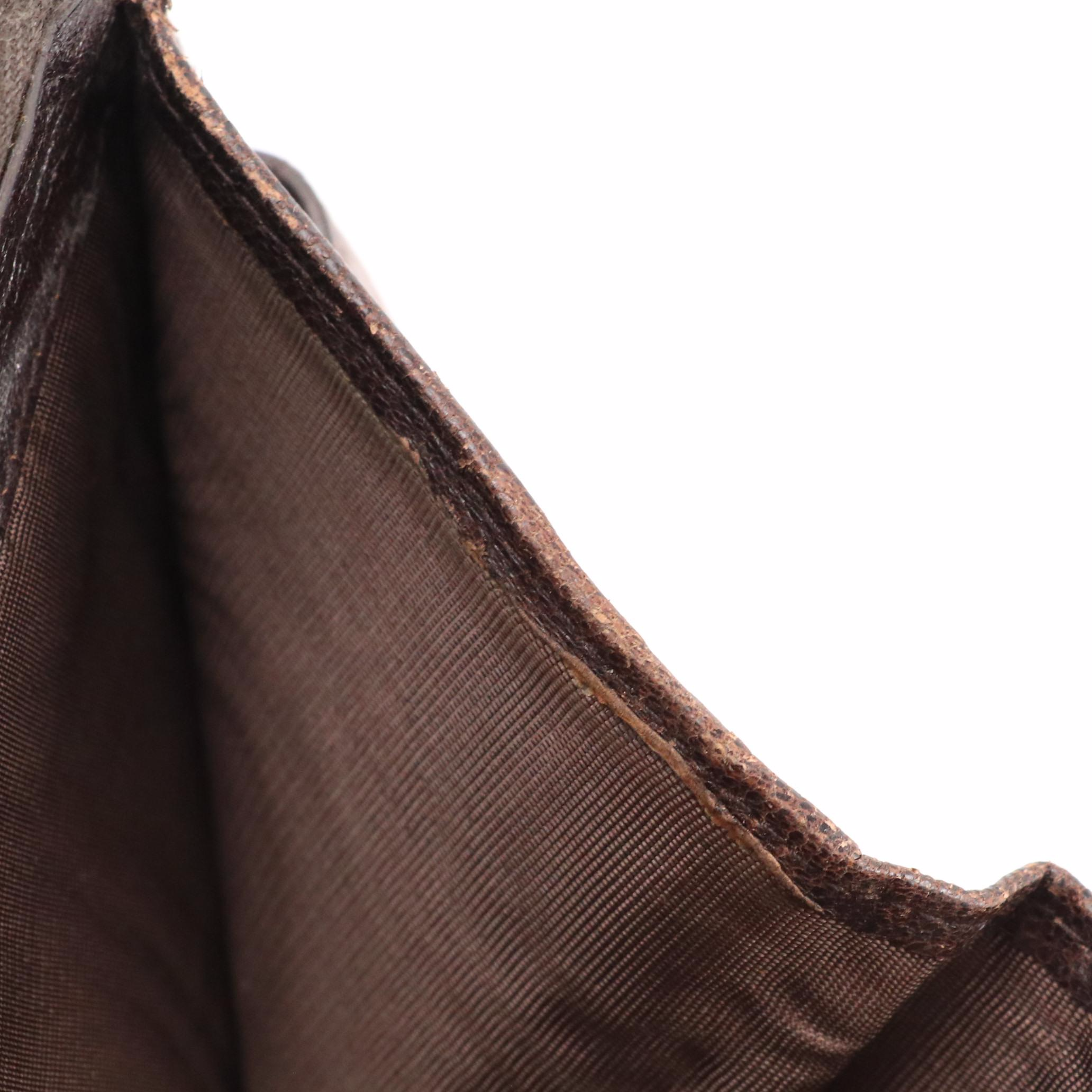 Prada Brown Leather Compact Zip-Around Wallet with Box