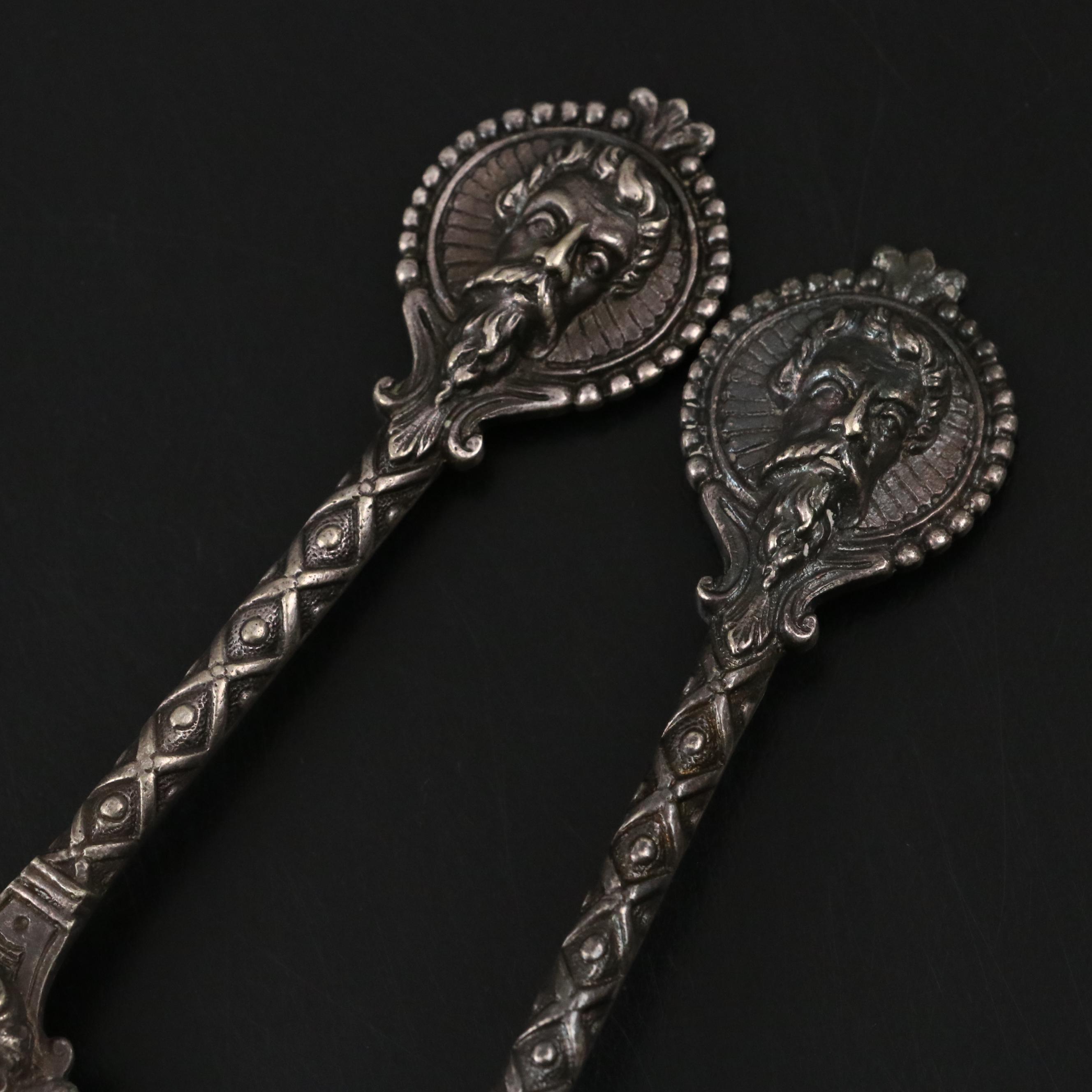 Late Victorian European Figural Spoons with Gilt Washed Bowls