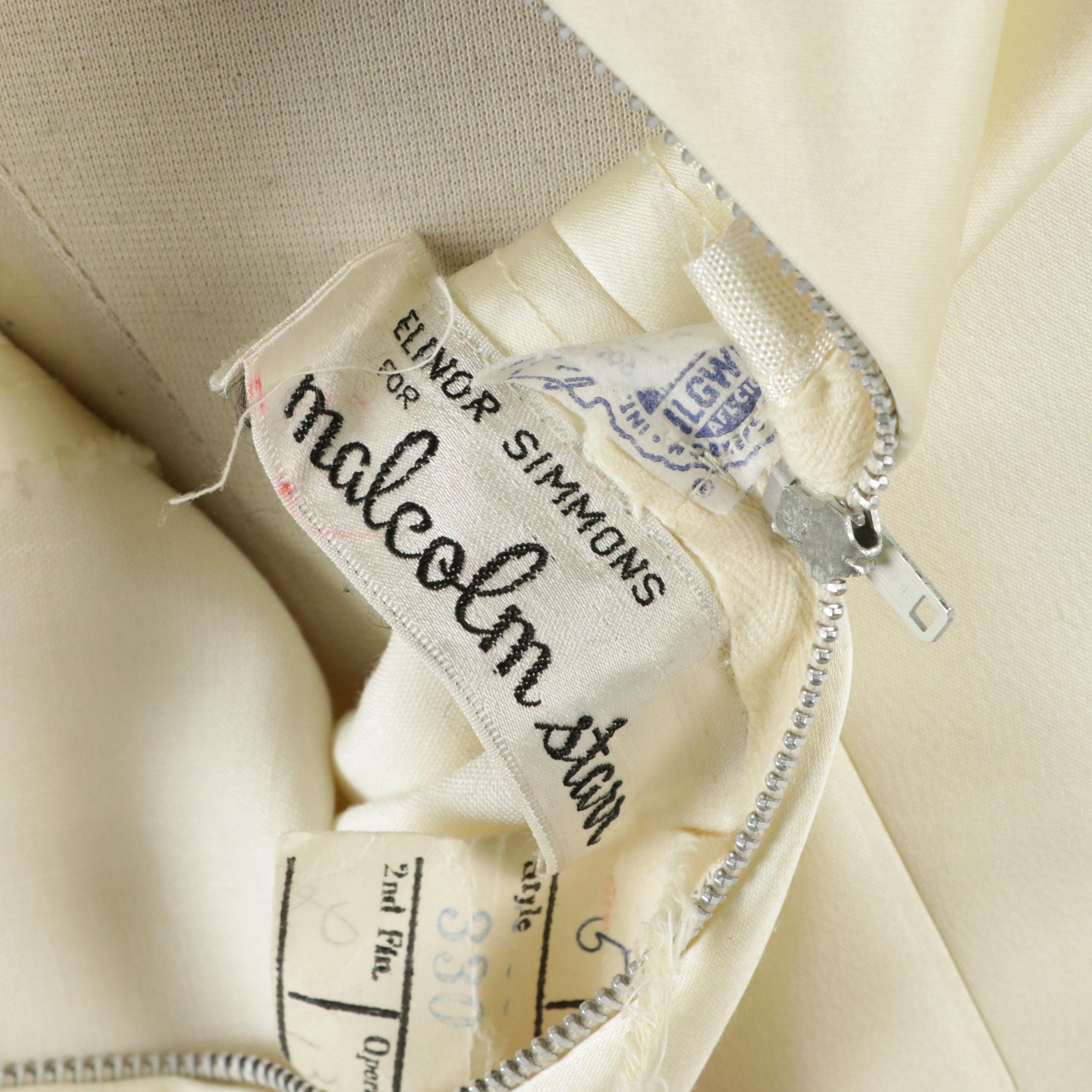 Elinor Simmond for Malcolm Starr Satin Formal Dress with Embellished Velvet Belt