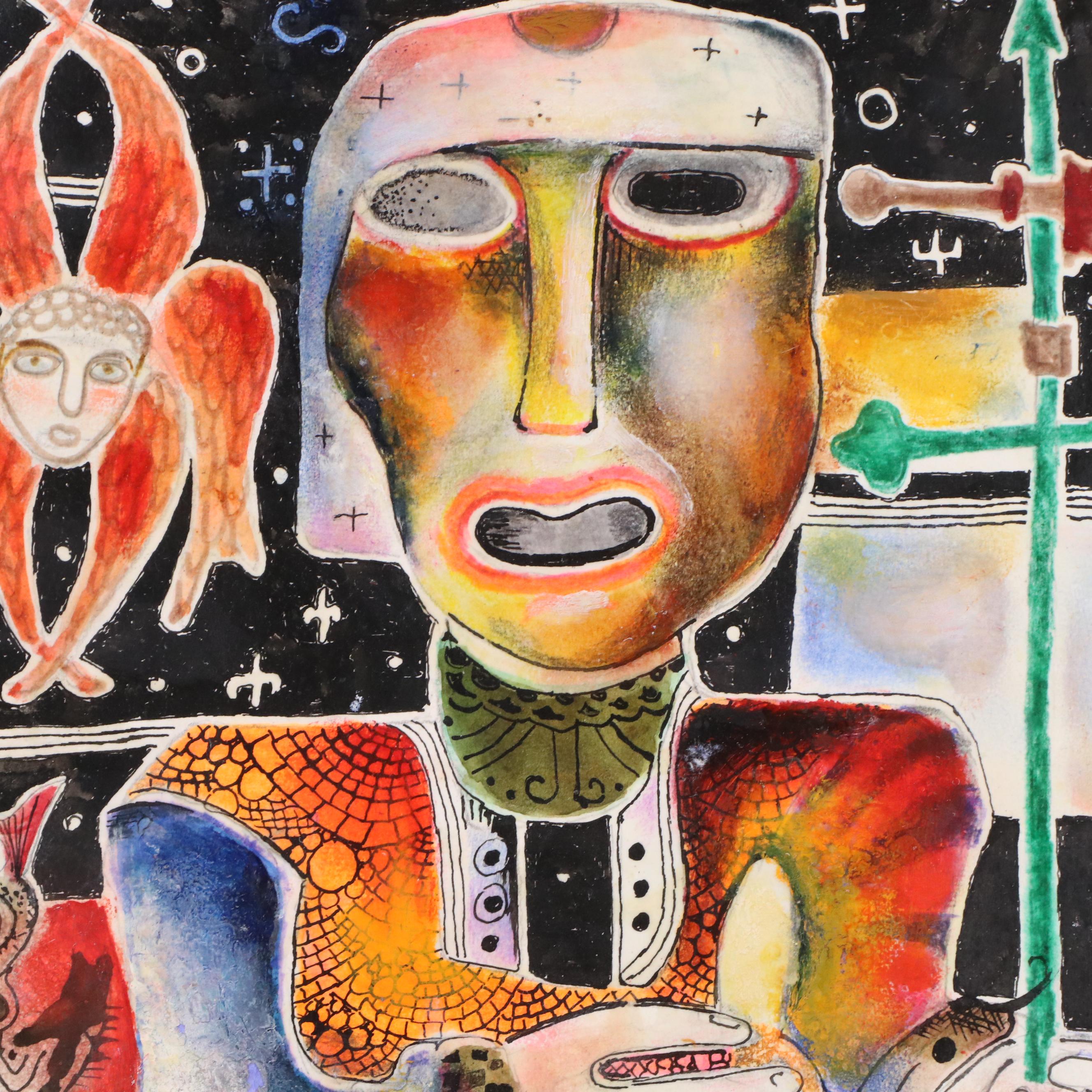 Nikolay "Kuk" Manuylov Surrealist Figural Mixed Media Illustration, 2016