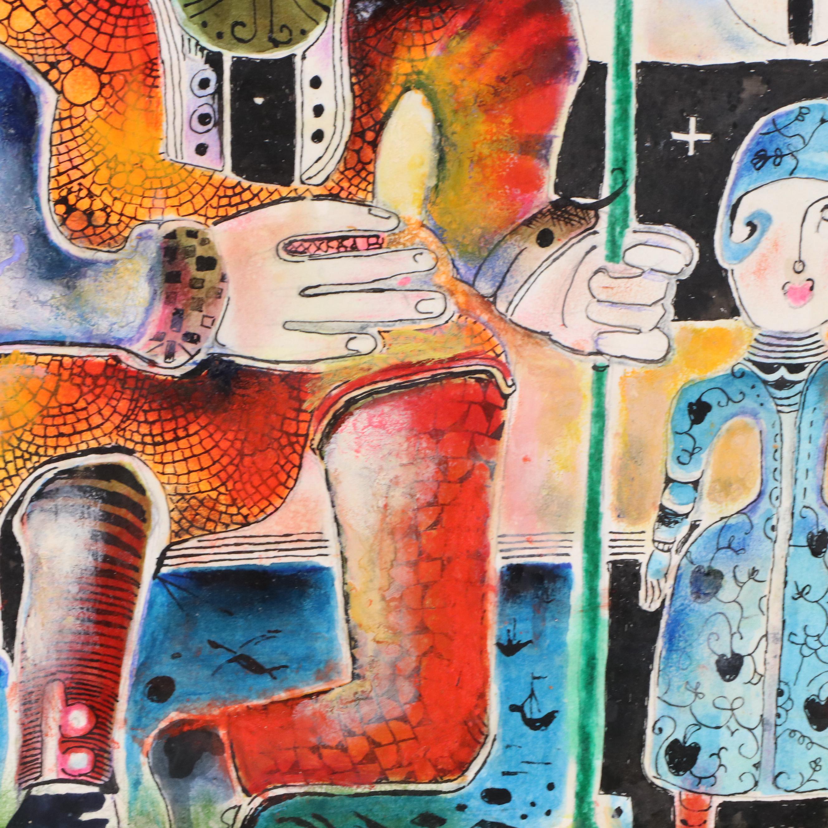 Nikolay "Kuk" Manuylov Surrealist Figural Mixed Media Illustration, 2016