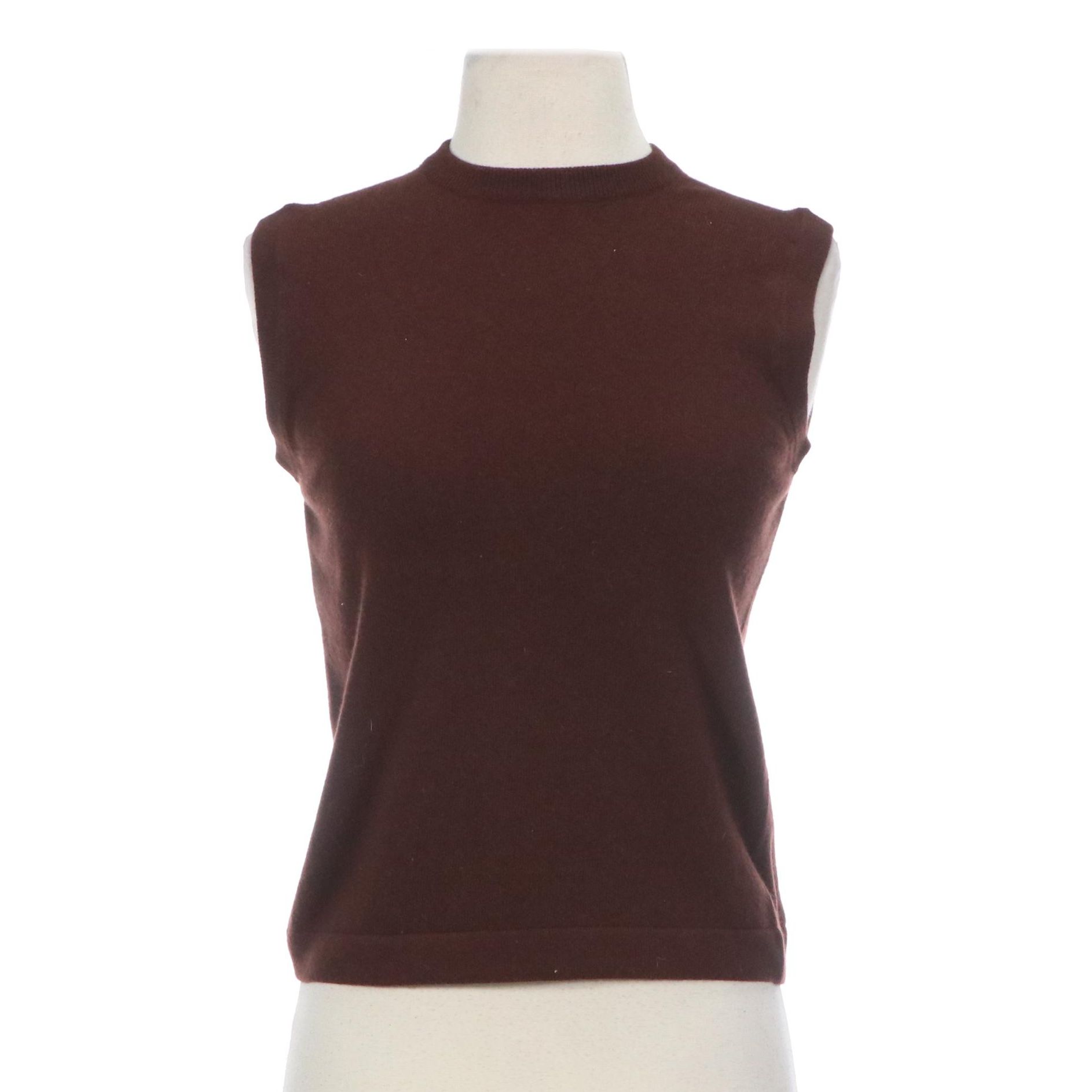 Hermès Brown Cashmere Sleeveless Top
