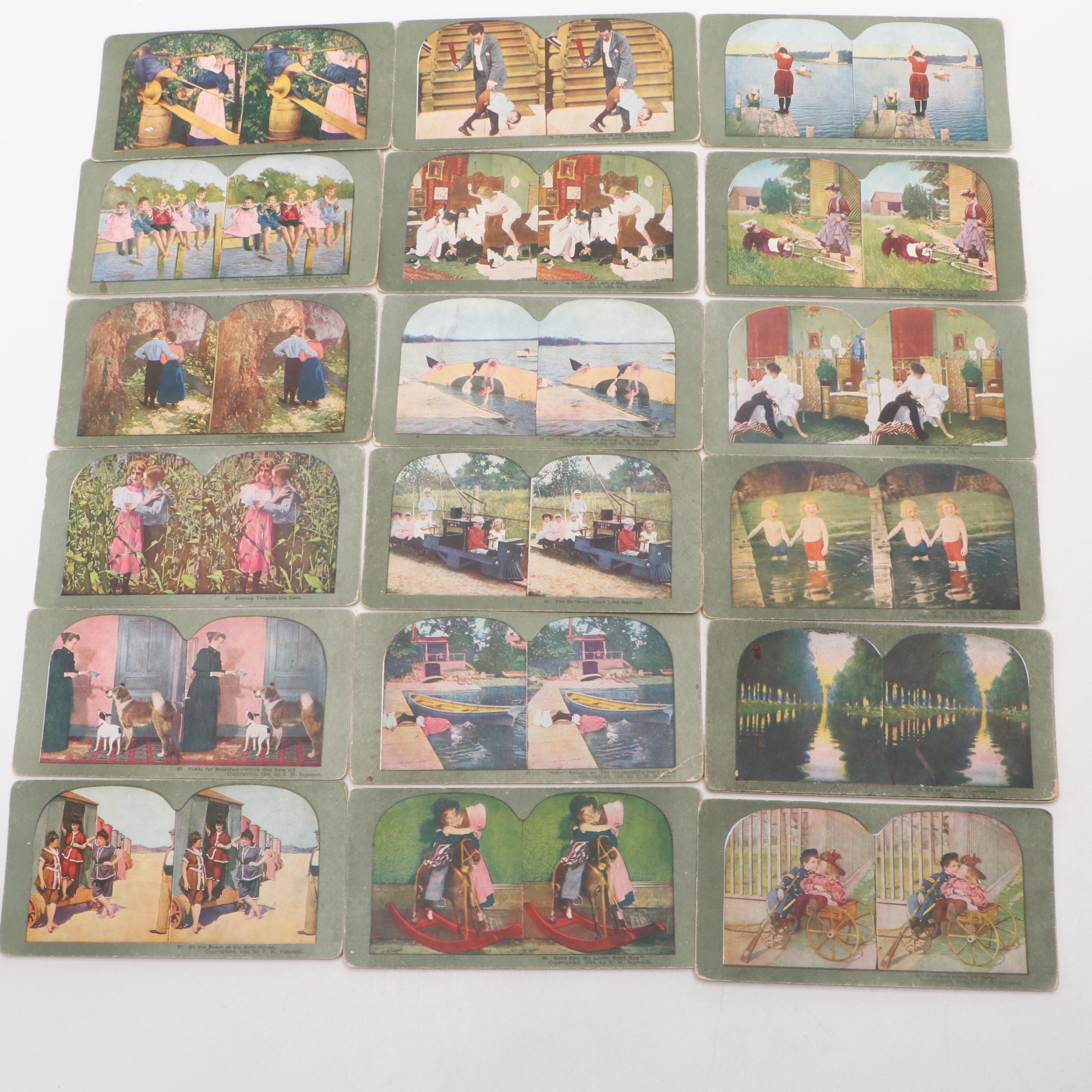 Wooden Stereoscope with View Cards, Late 19th/ Early 20th Century