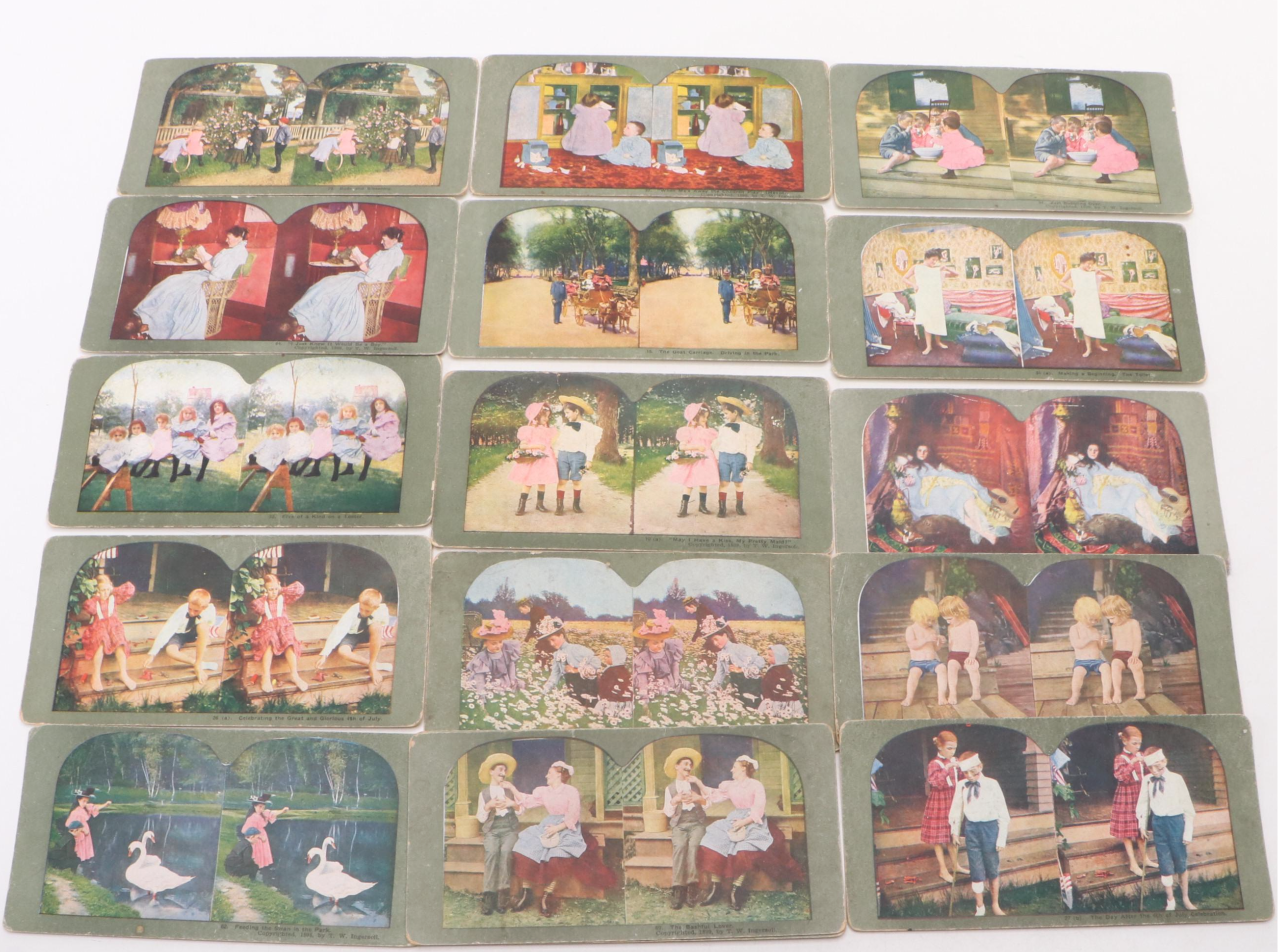 Wooden Stereoscope with View Cards, Late 19th/ Early 20th Century