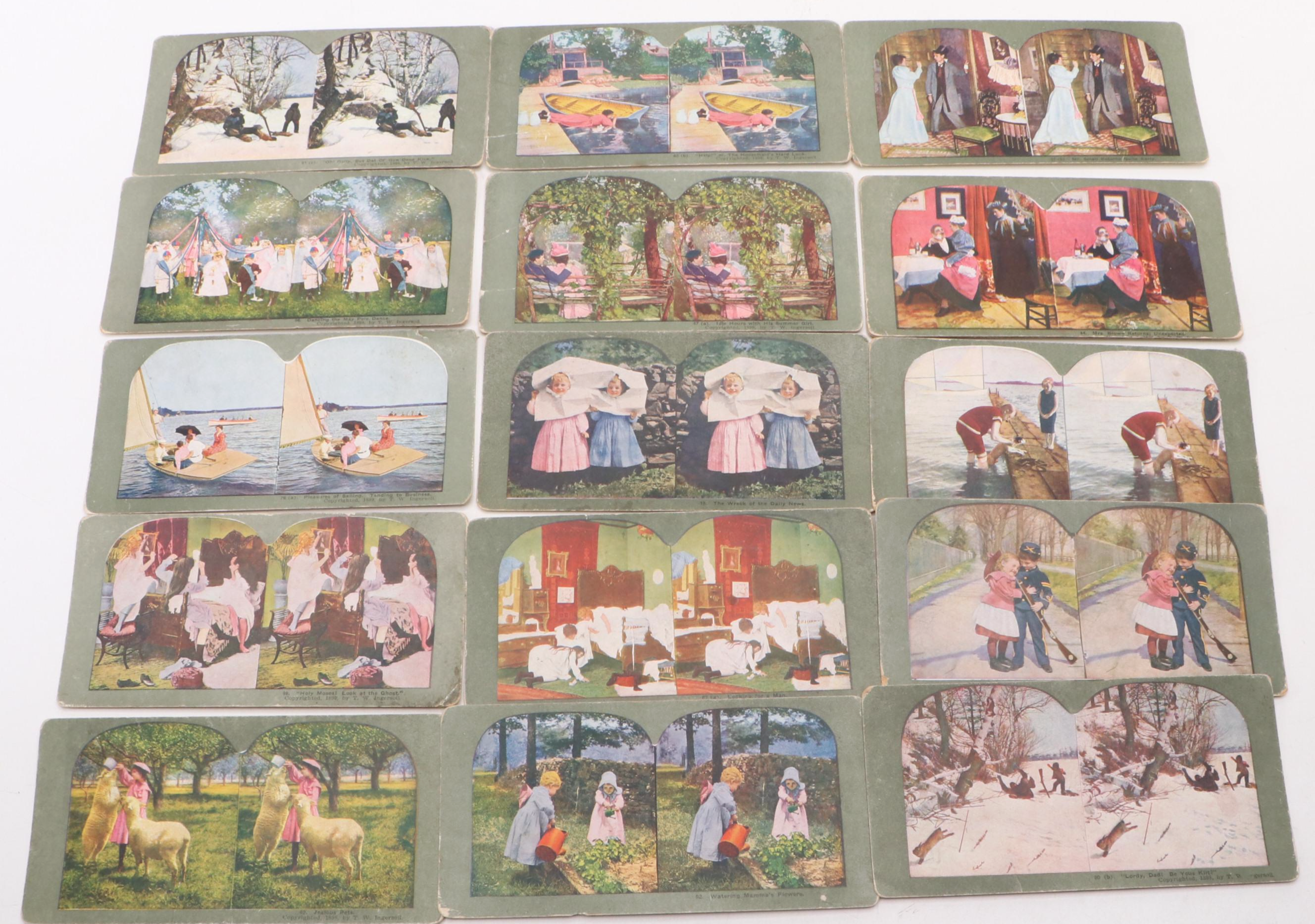 Wooden Stereoscope with View Cards, Late 19th/ Early 20th Century