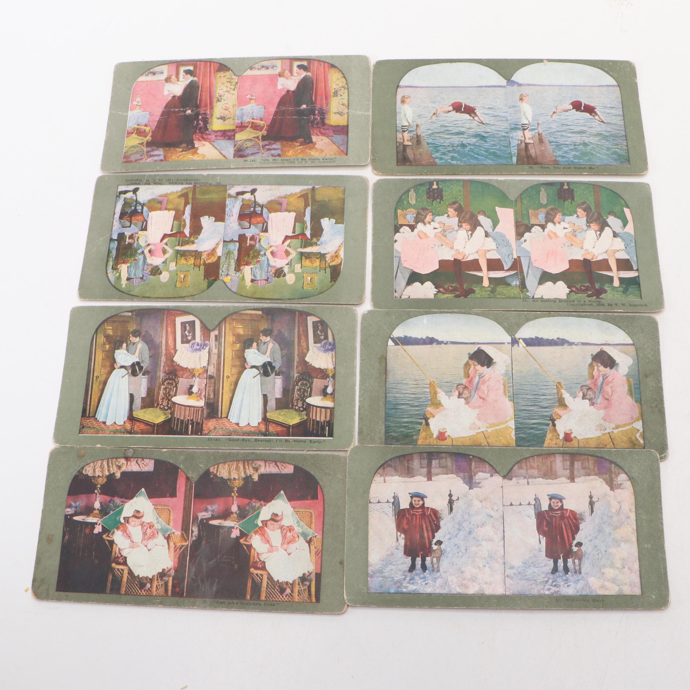 Wooden Stereoscope with View Cards, Late 19th/ Early 20th Century