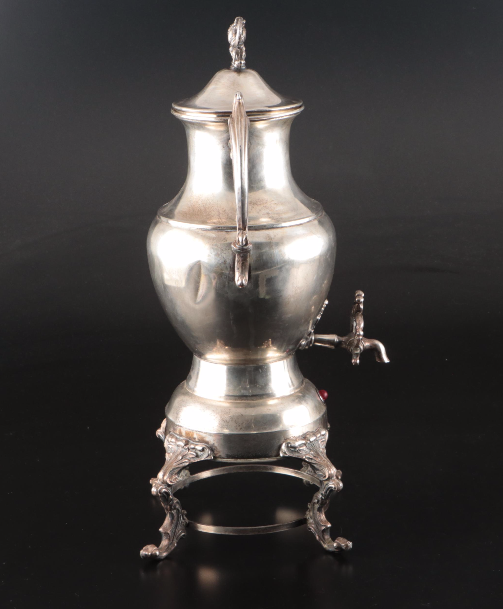 Sheffield and Friedman Silver Plate Serving Dishes with Eton Coffee Urn