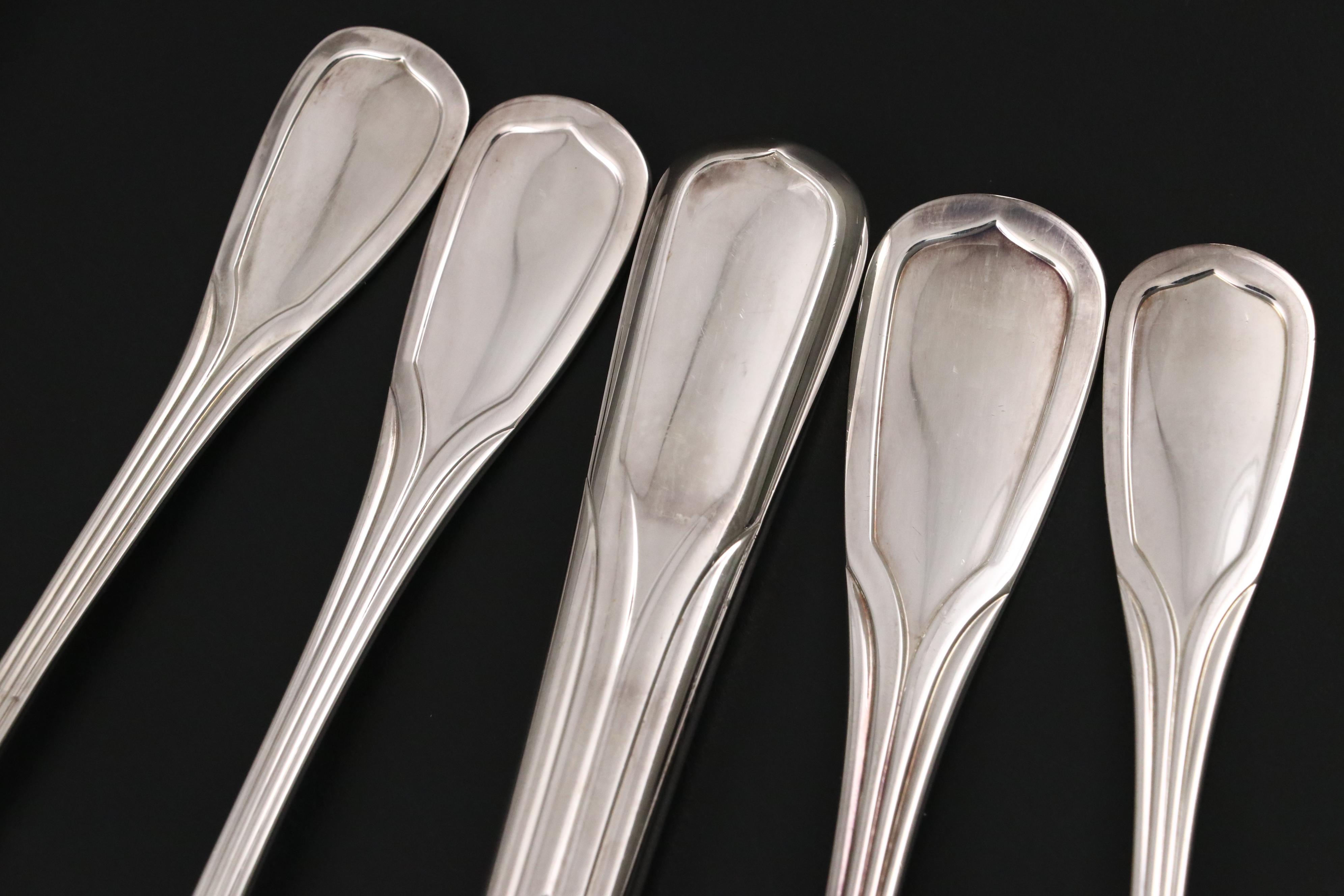 Cartier "Du Prince" Gilt Silver Plate Flatware with Presentation Boxes