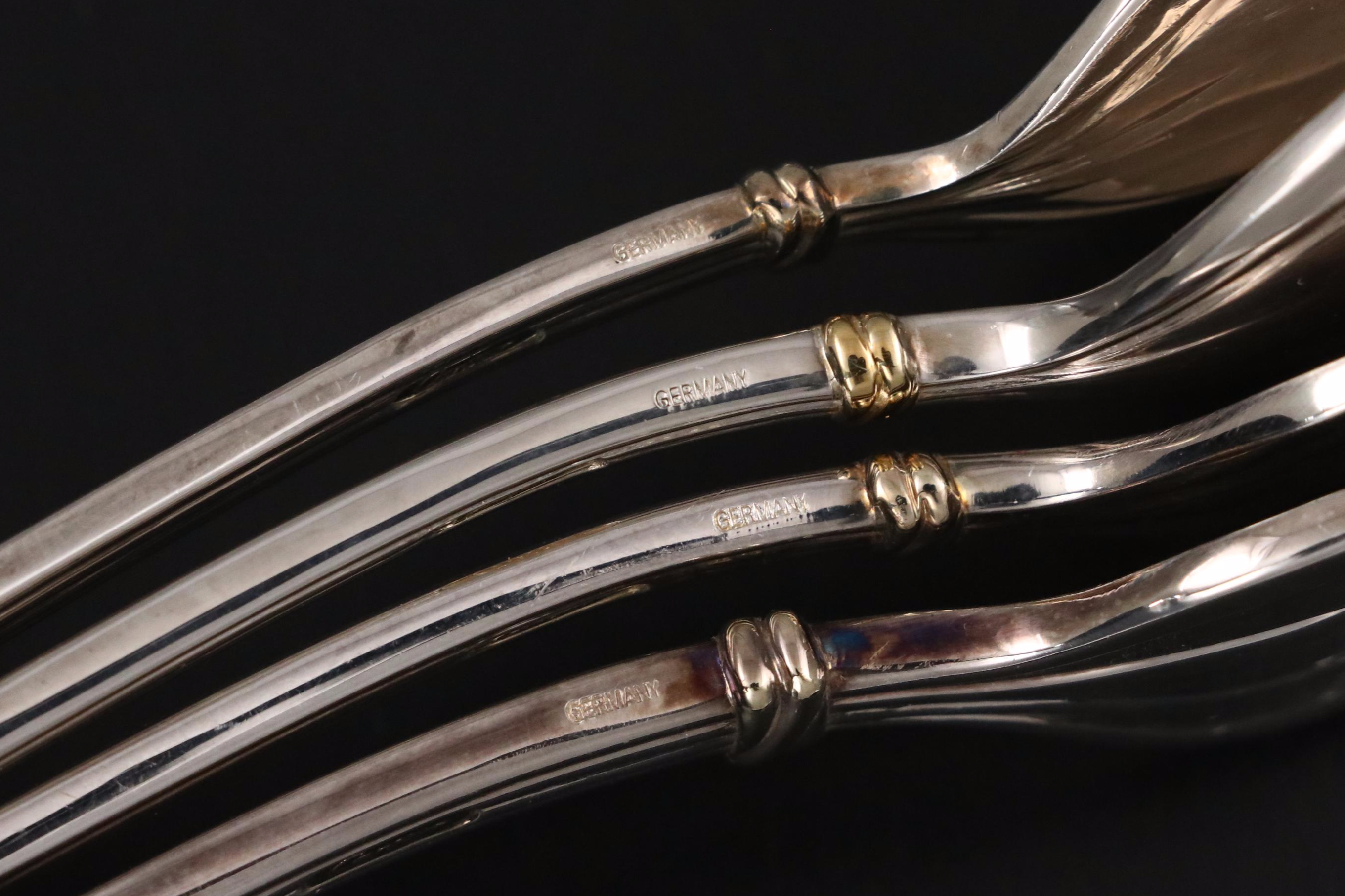 Cartier "Du Prince" Gilt Silver Plate Flatware with Presentation Boxes