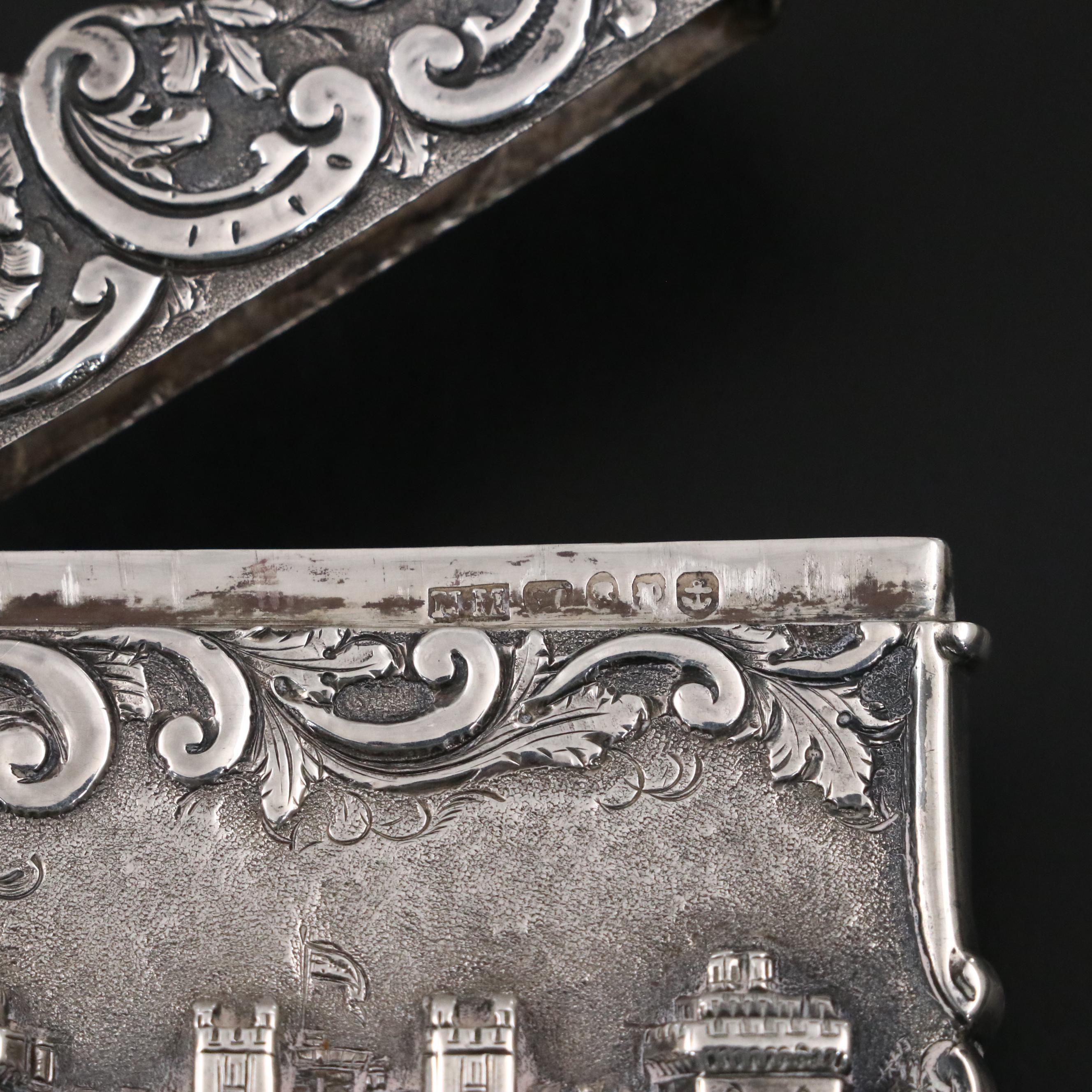 Nathaniel Mills Windsor Castle English Sterling Silver Card Case