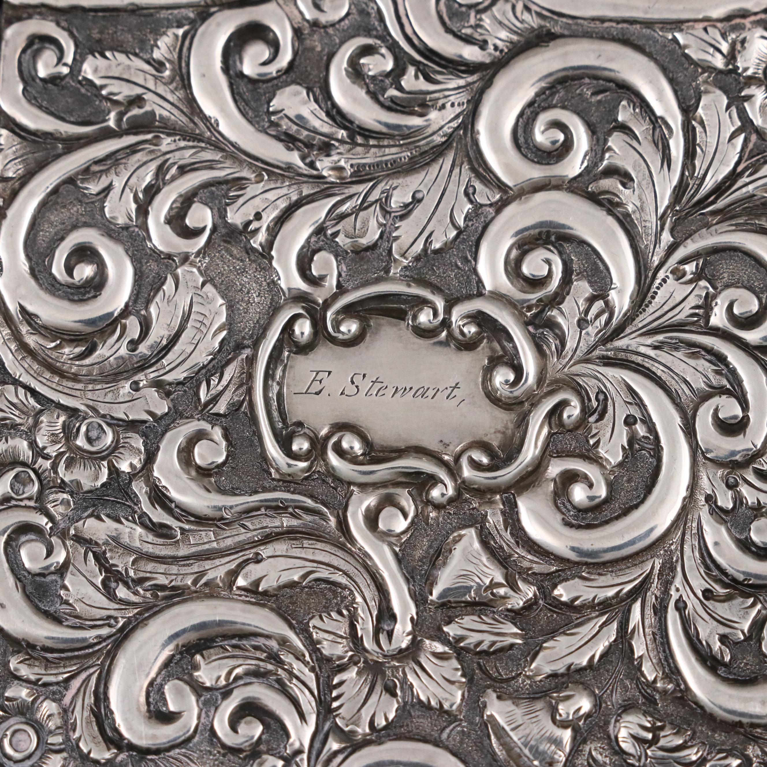 Nathaniel Mills Windsor Castle English Sterling Silver Card Case