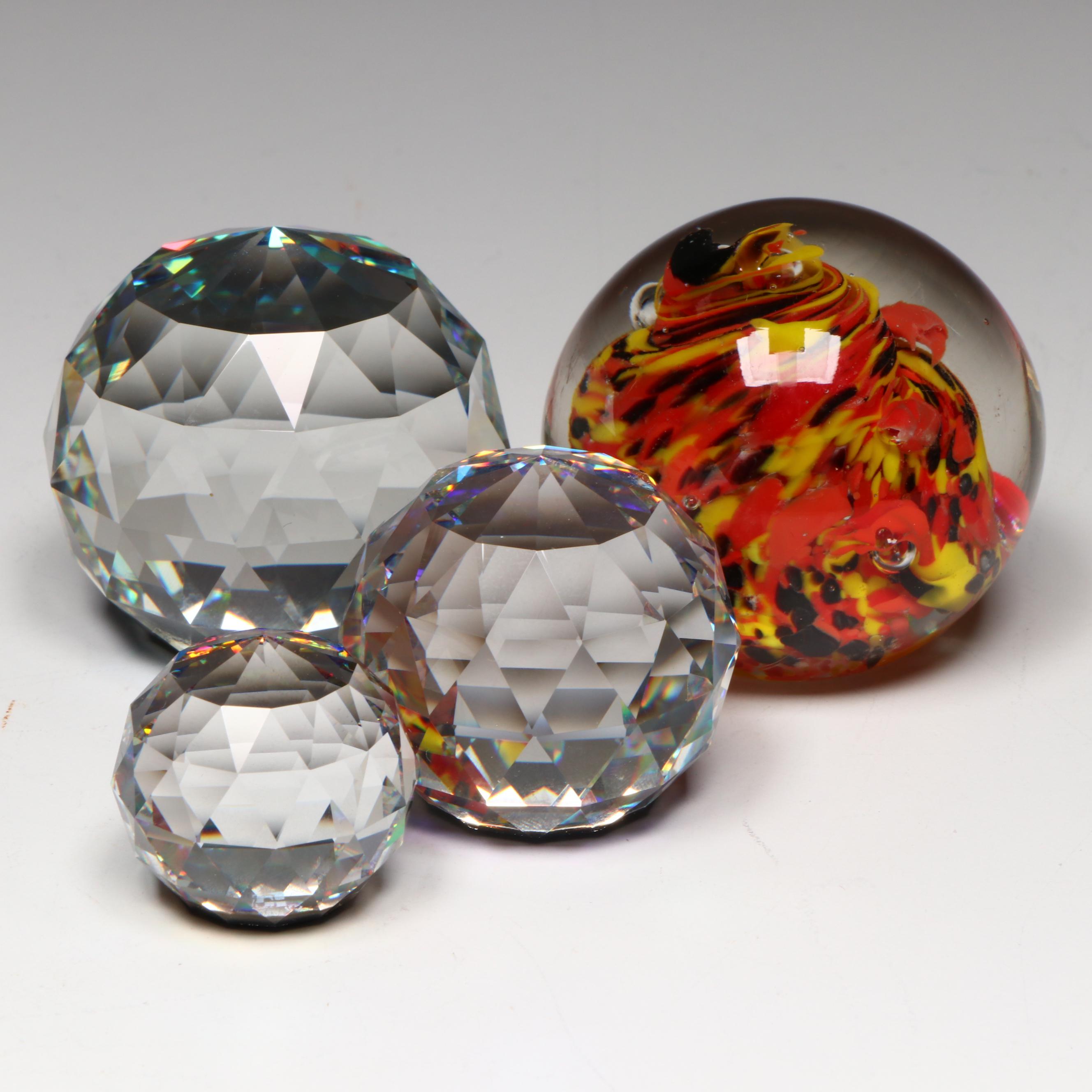 Murano Glass and Swarovski Crystal Paperweights