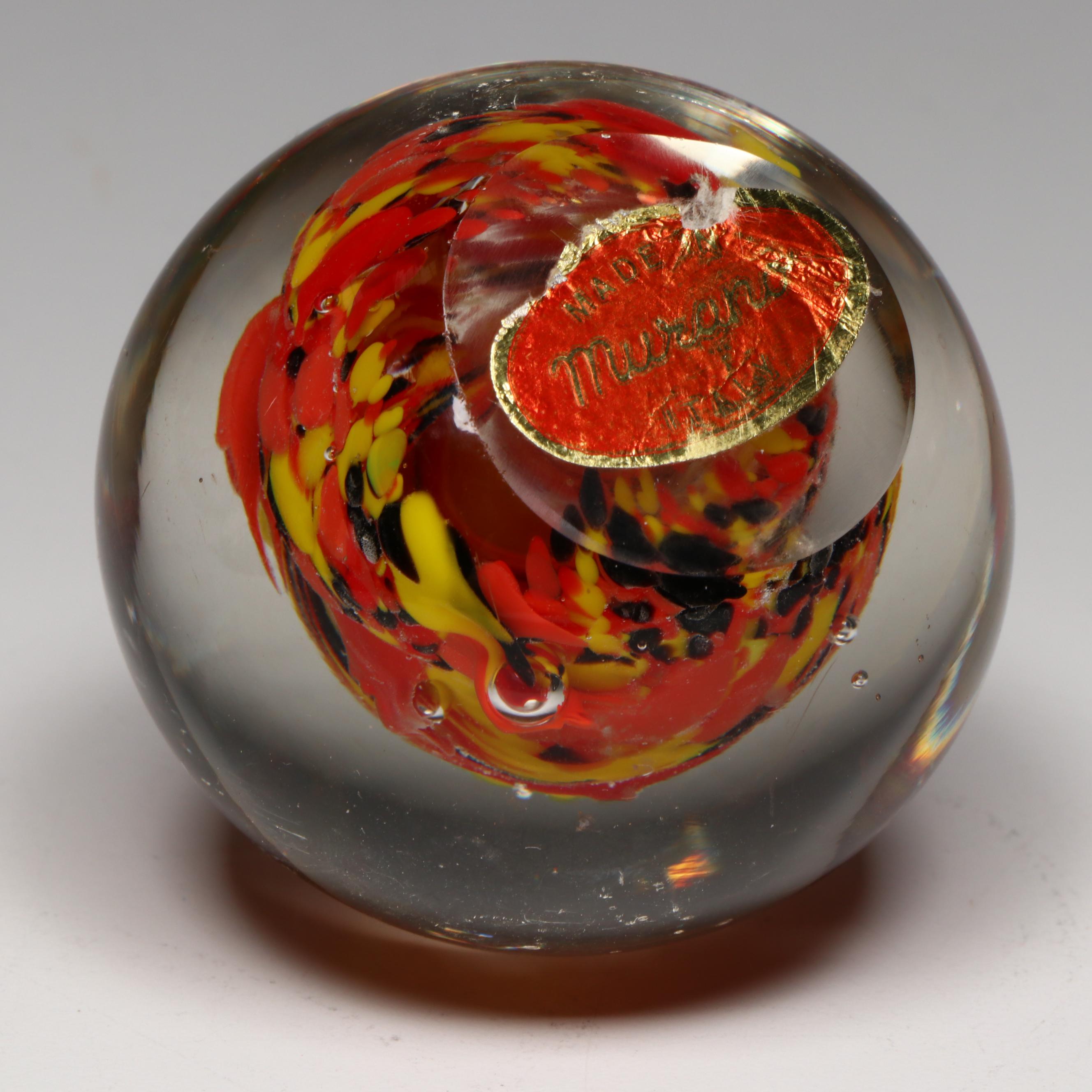 Murano Glass and Swarovski Crystal Paperweights