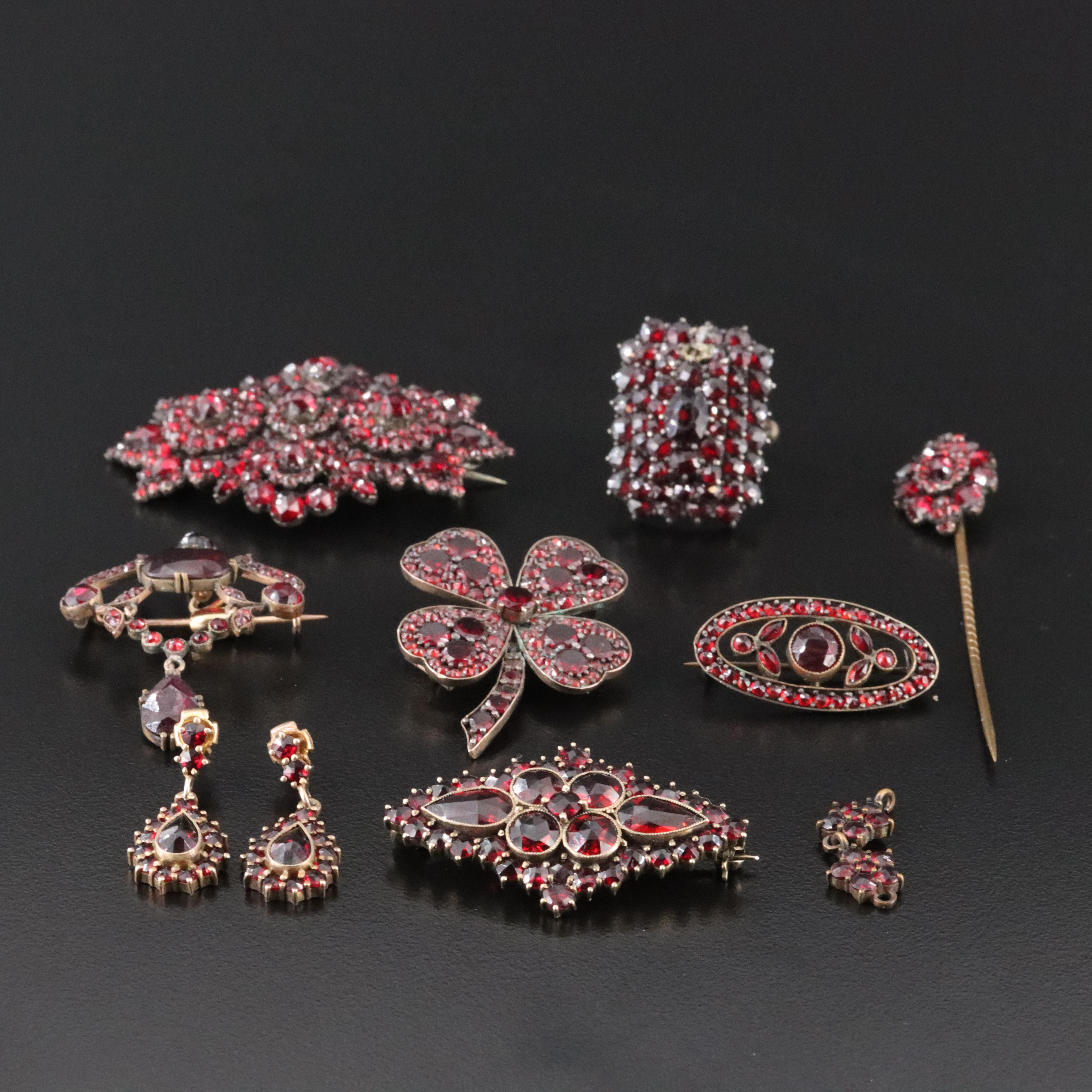 Antique and Vintage Garnet Jewelry Featuring Victorian and 10K