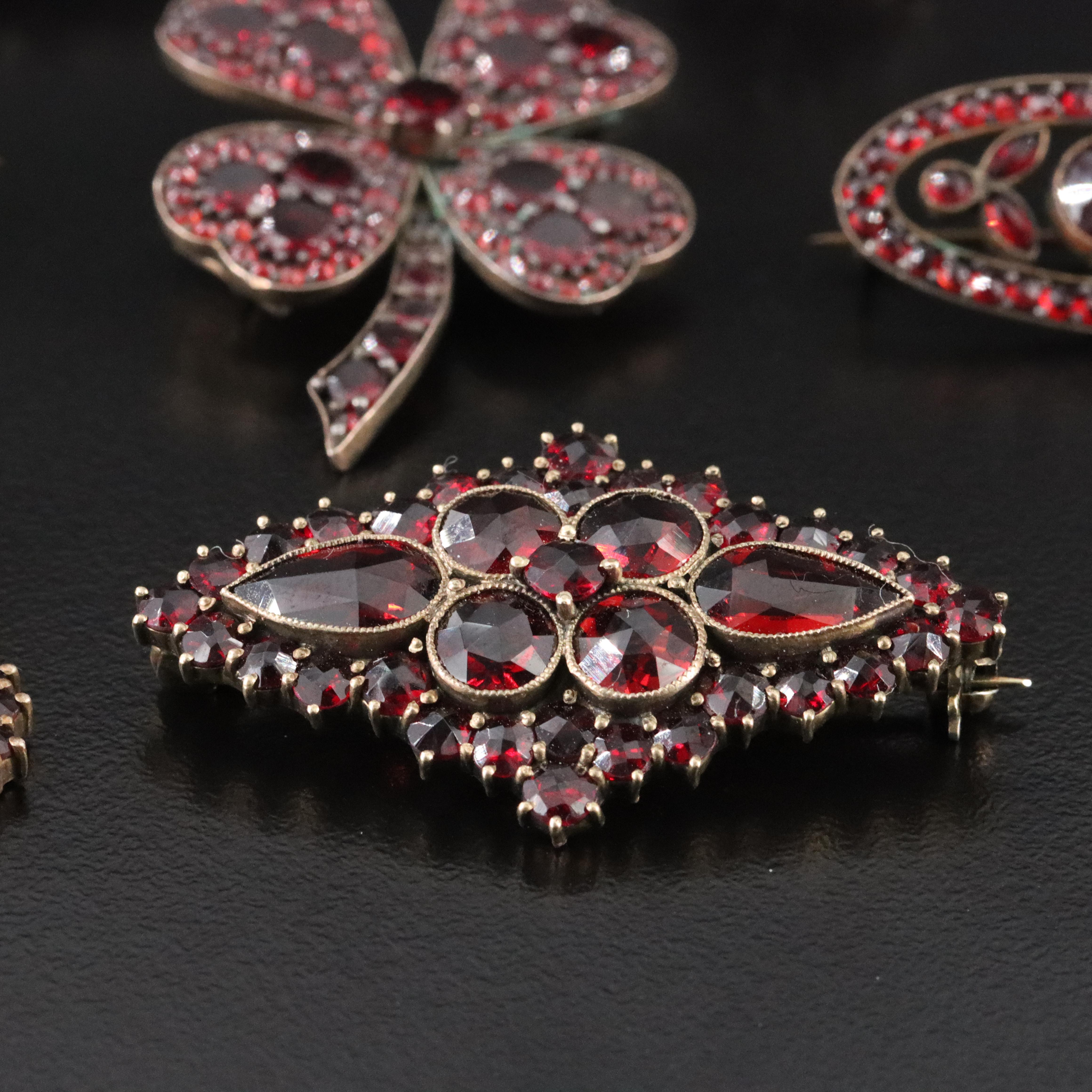 Antique and Vintage Garnet Jewelry Featuring Victorian and 10K