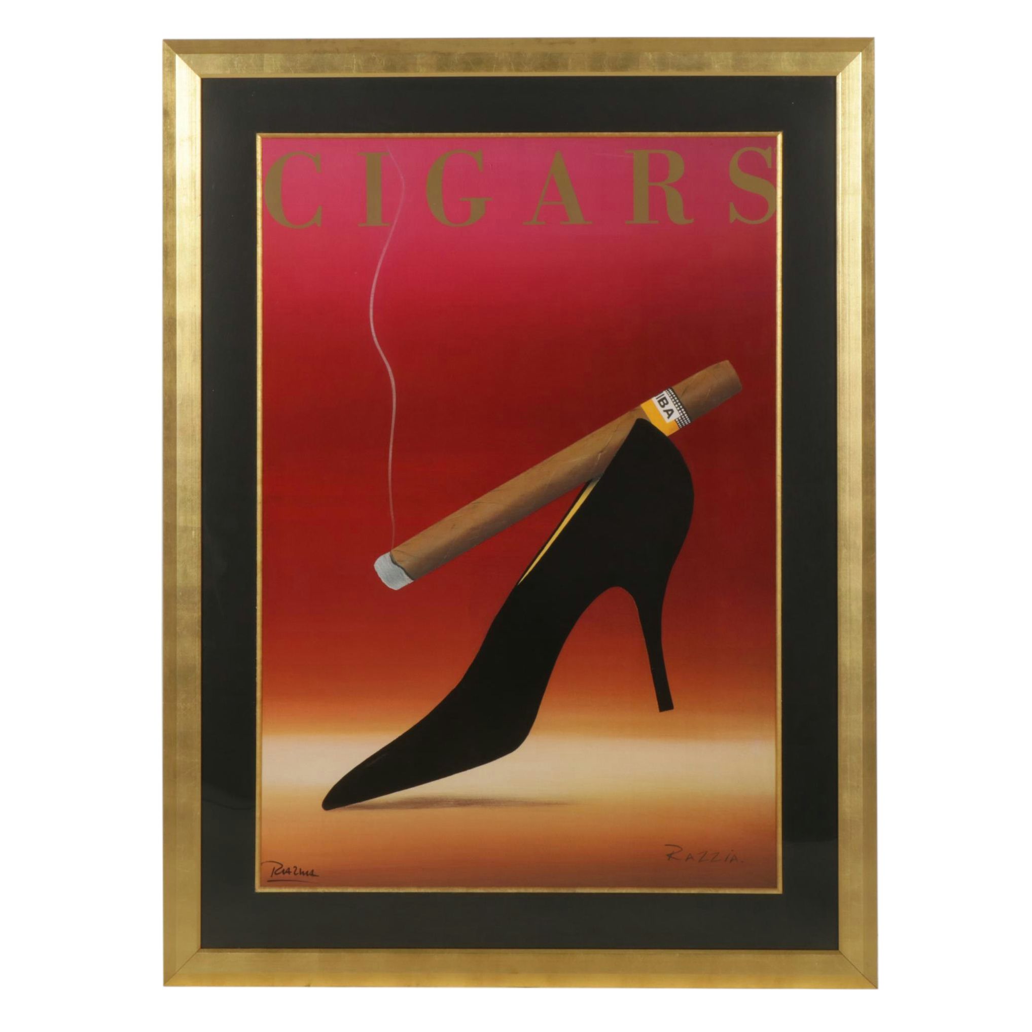 Oversized Razzia Signed Offset Lithograph "Cigars", 1996