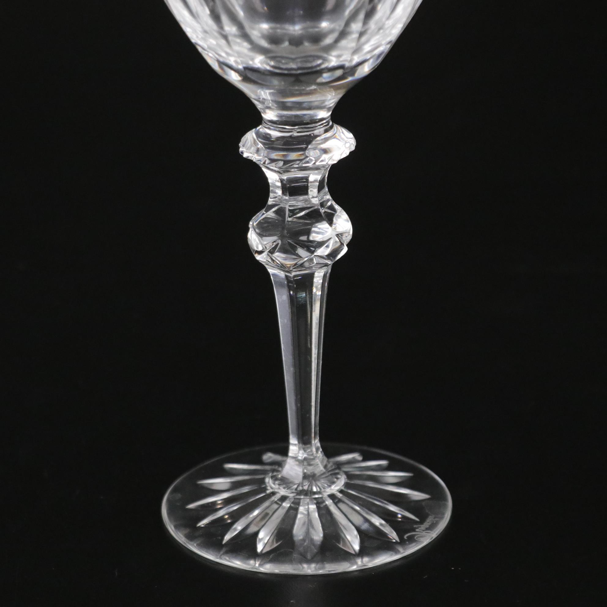 Rogaška "Country Garden" Crystal Wine Glasses and Faceted Crystal Decanter