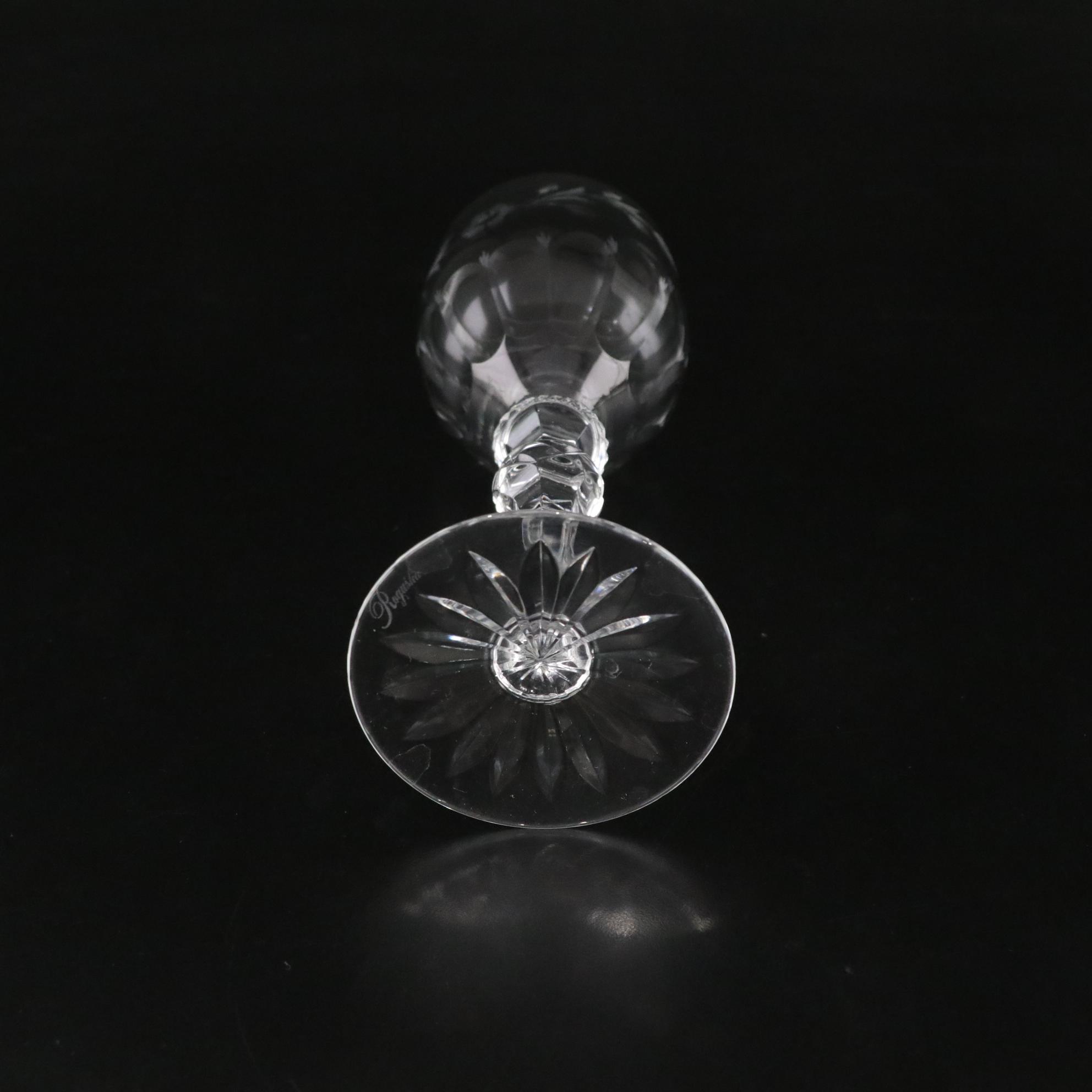 Rogaška "Country Garden" Crystal Wine Glasses and Faceted Crystal Decanter